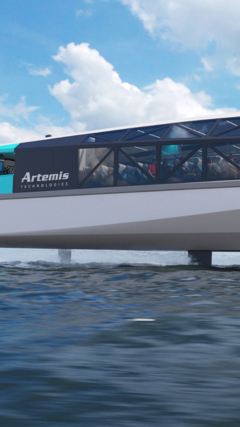 Artemis Technologies EF-24 Passenger ferry foiling