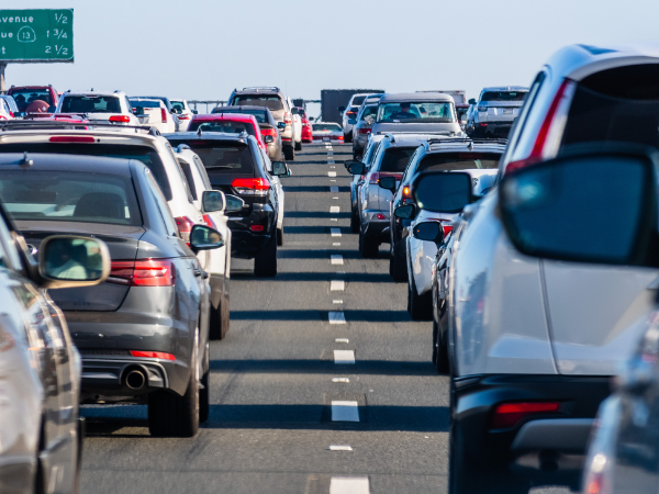 Cars in traffic