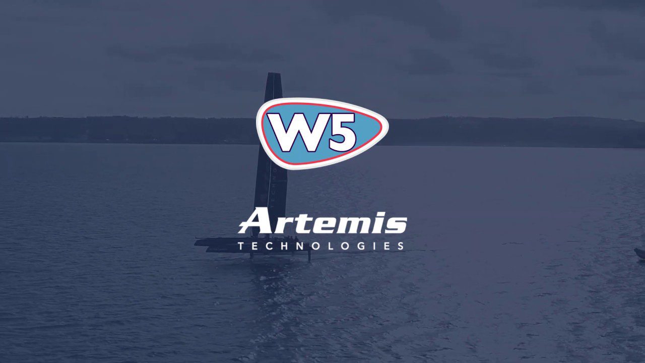 Artemis Technologies logo below W5 logo