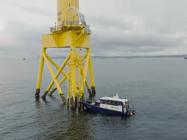 Electric foiling crew transfer vessel by Artemis Technologies demonstrates at Vattenfall’s Aberdeen Offshore Wind Farm    