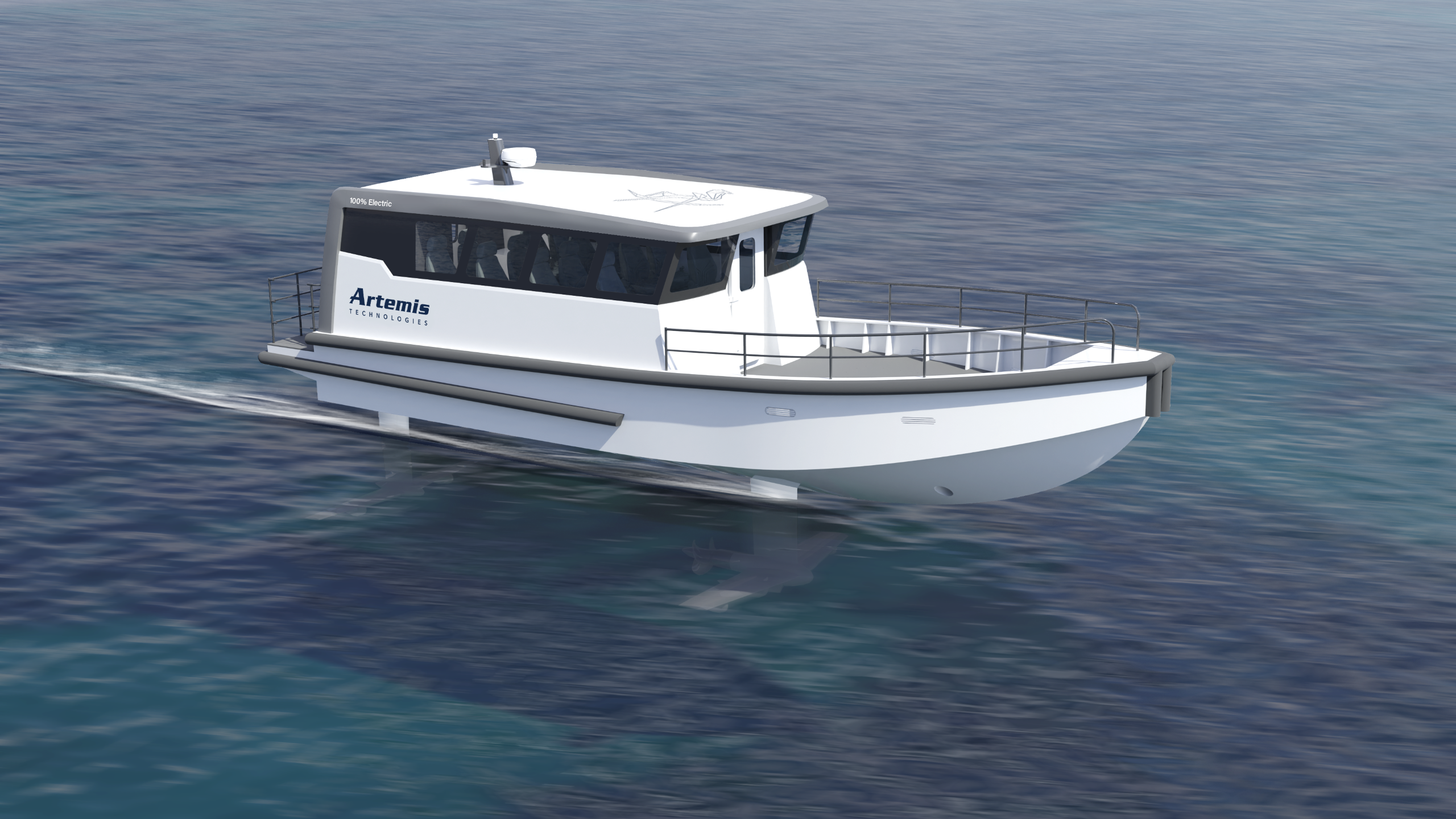 Artemis EF-12 Workboat XL in white foiling 