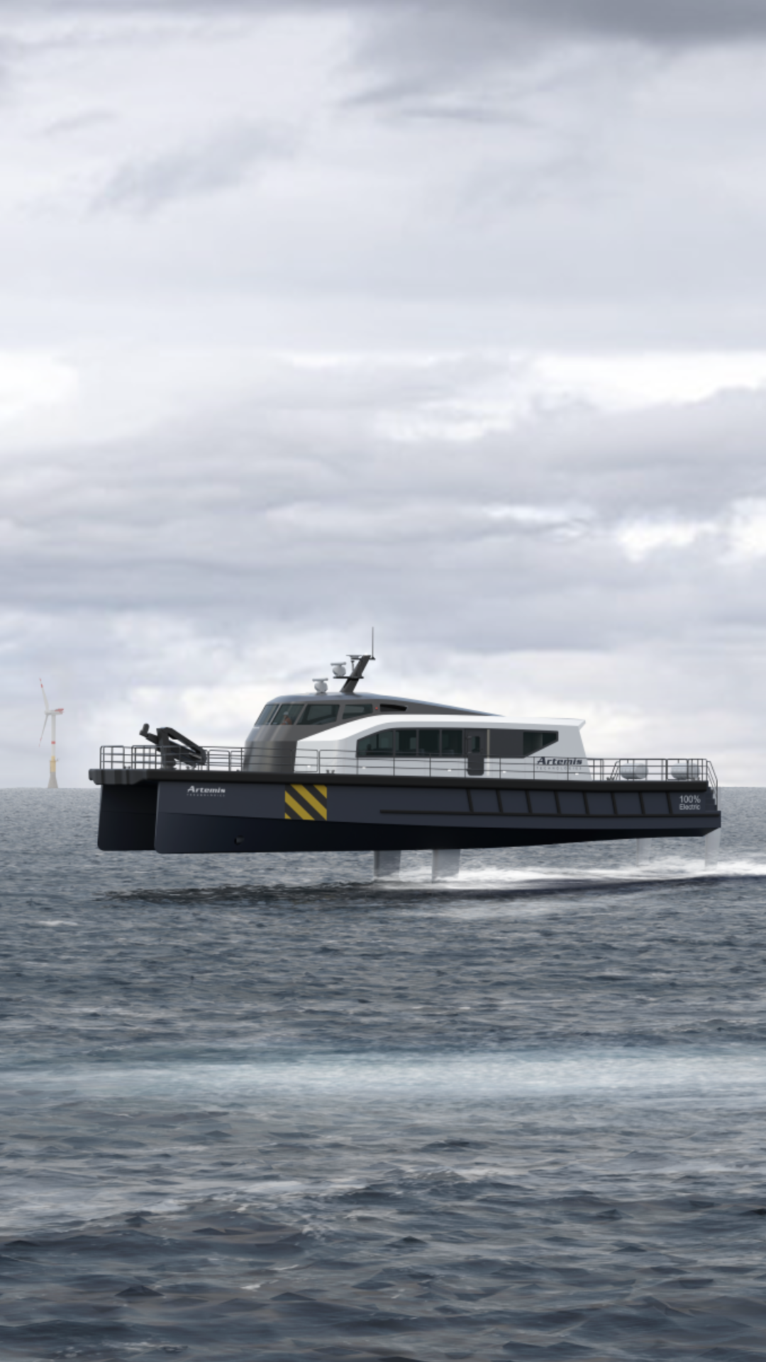 100% electric foiling 24 metre crew transfer vessel