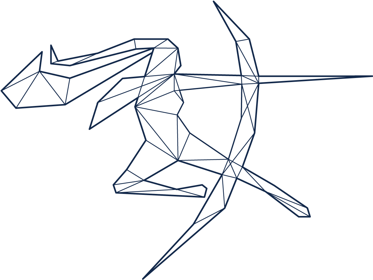 Artemis Technologies navy goddess logo holding a bow and arrow
