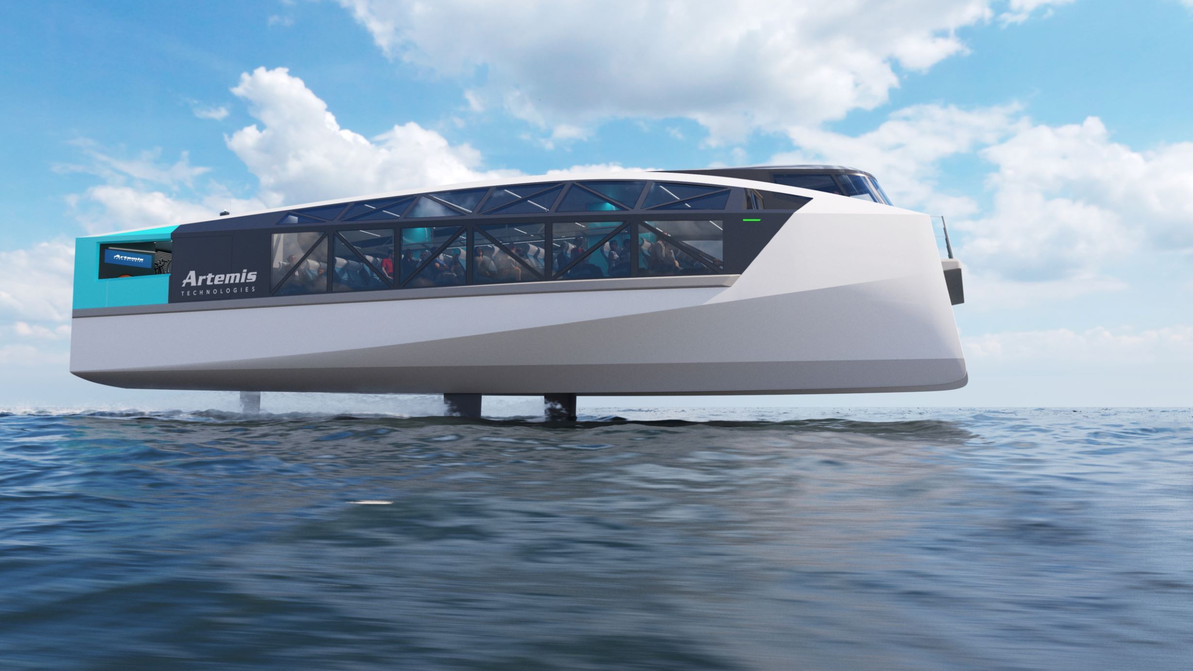 Artemis Technologies EF-24 Passenger ferry foiling