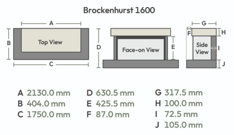 Brockenhurst 1600 dimensions 