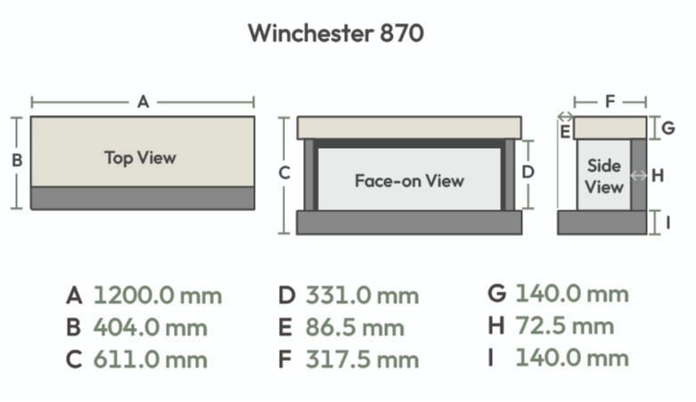 Winchester 870 dimensions 