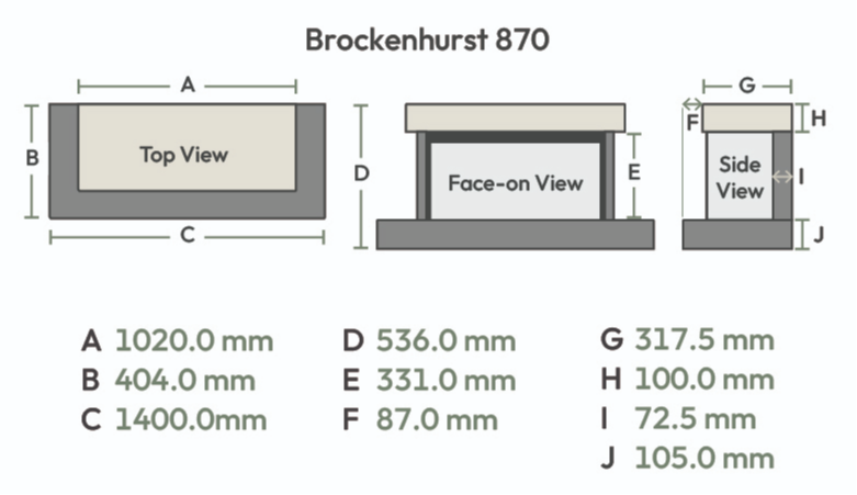 Brockenhurst 870 dimensions 