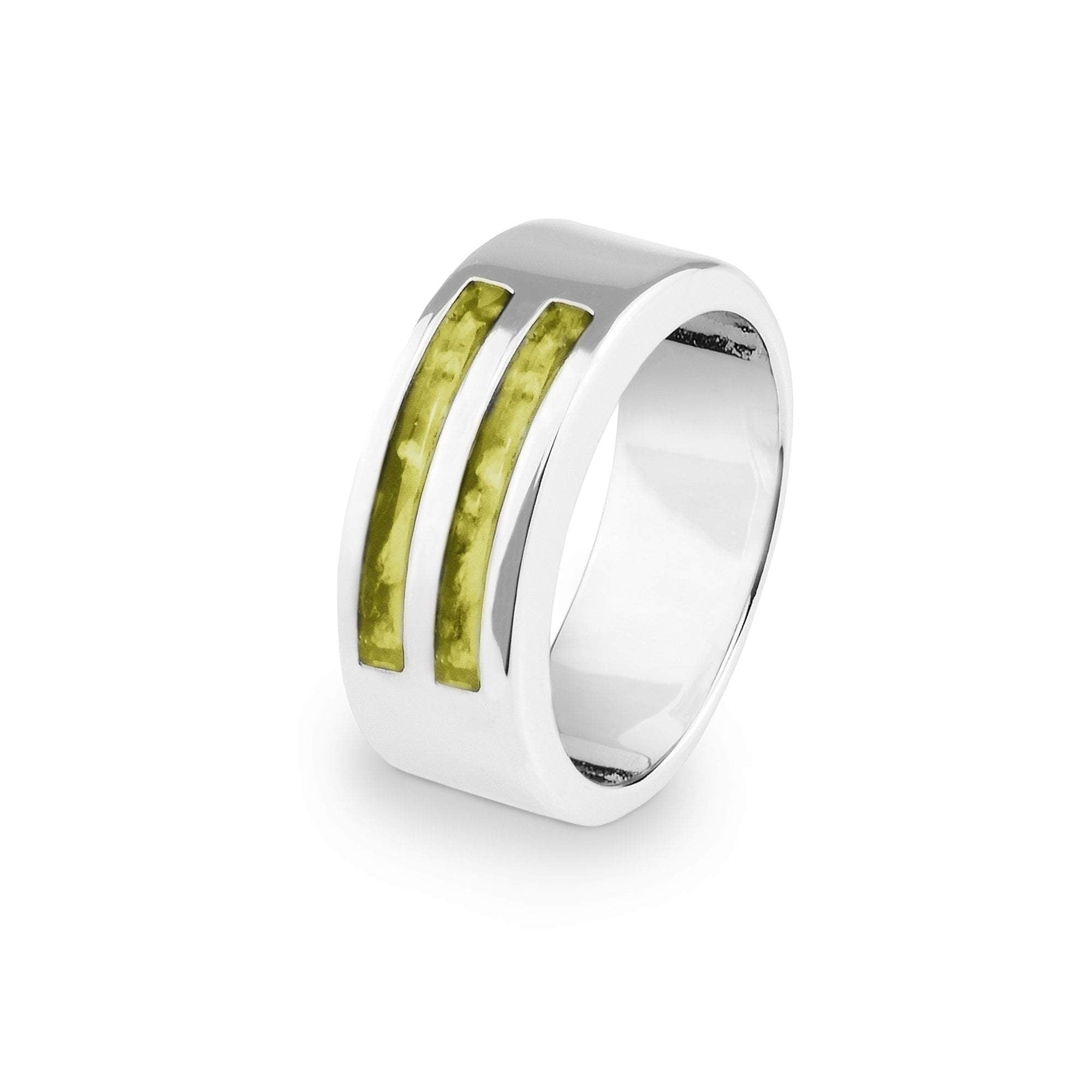 EverWith Gents Traditional Memorial Ashes Ring - Sterling Silver - Yellow