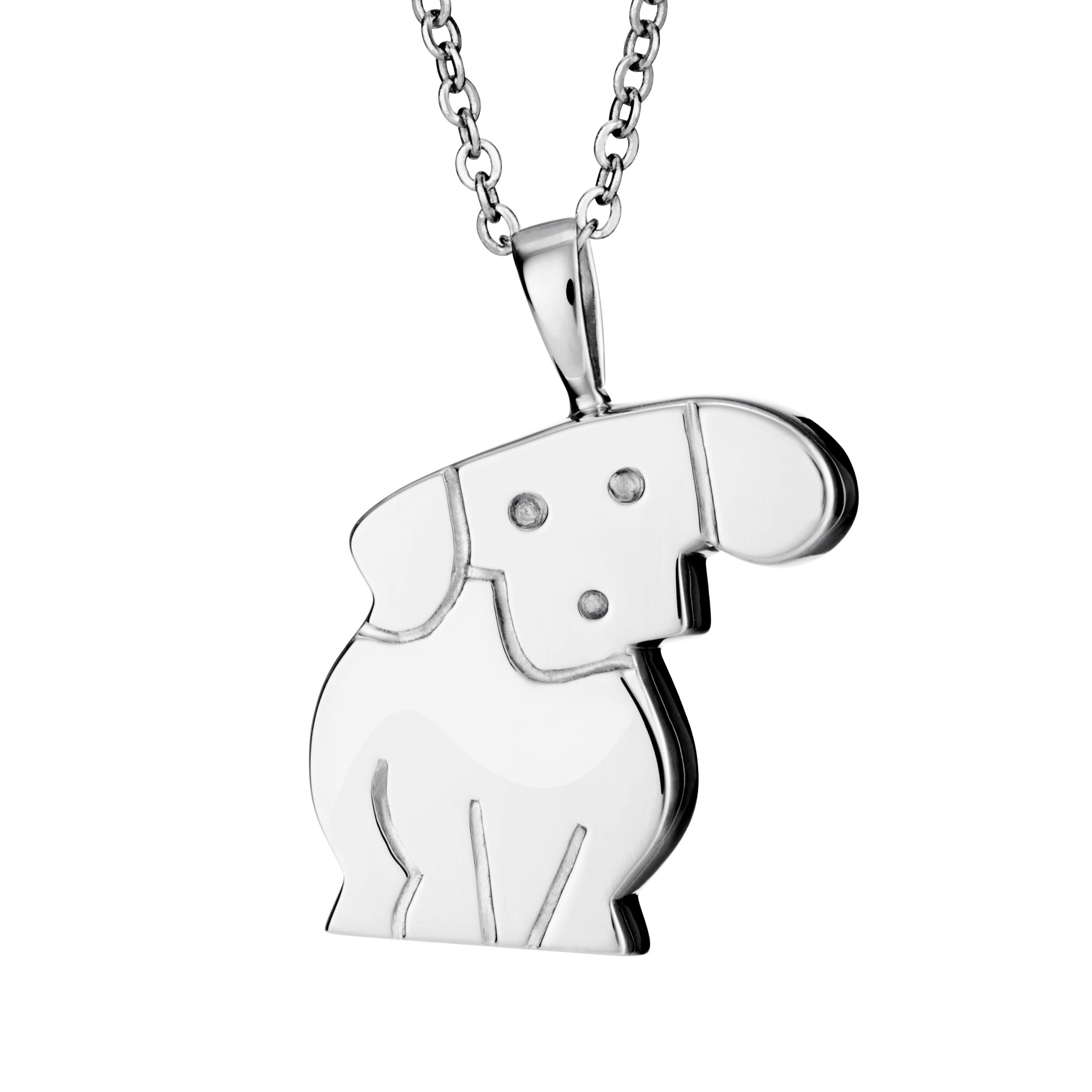 EW-SFP-1139 - EverWith Self-fill Dog Memorial Ashes Pendant -Silver