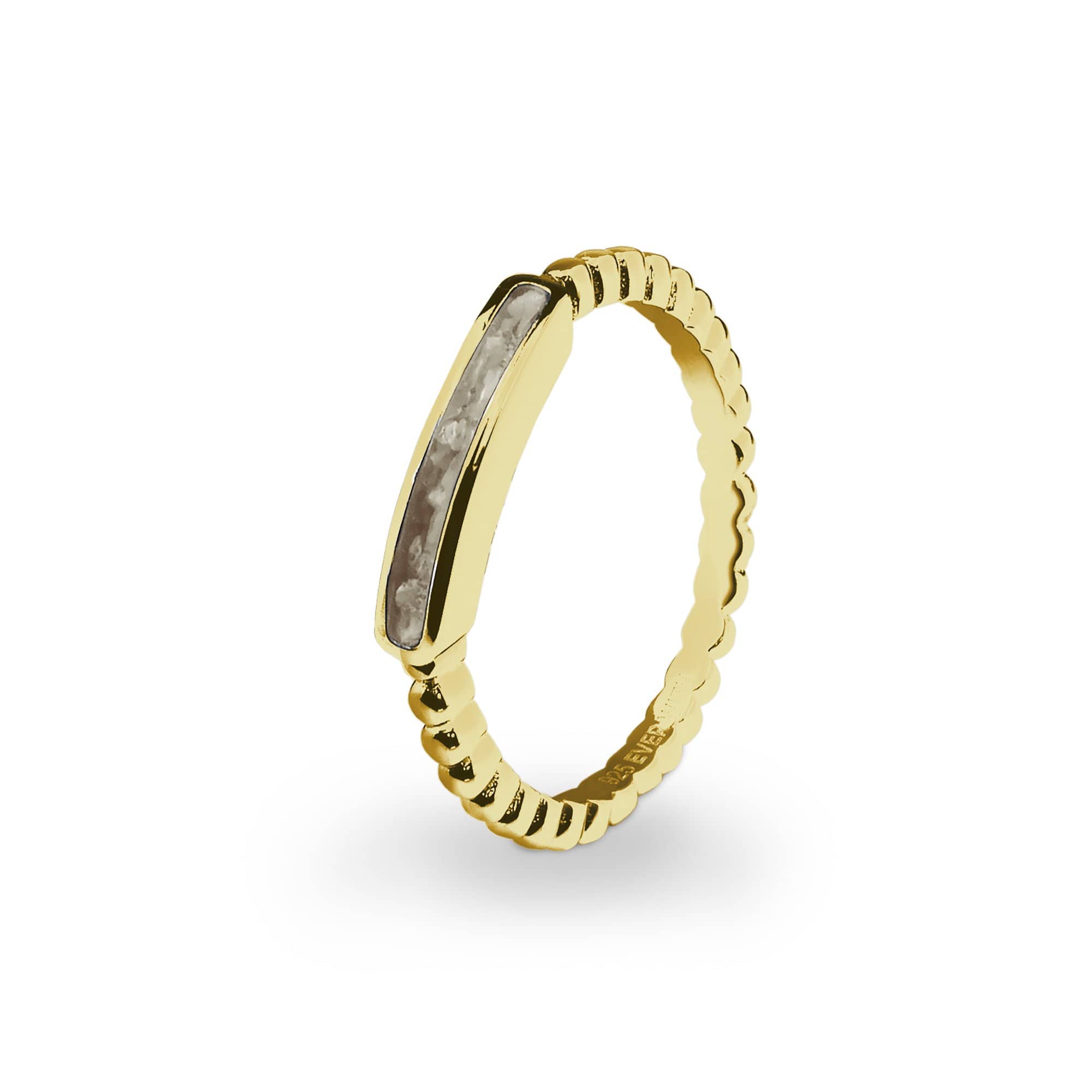 EverWith Ladies Channel Bubble Band Memorial Ashes Ring - 9k Yellow Gold - Transparent