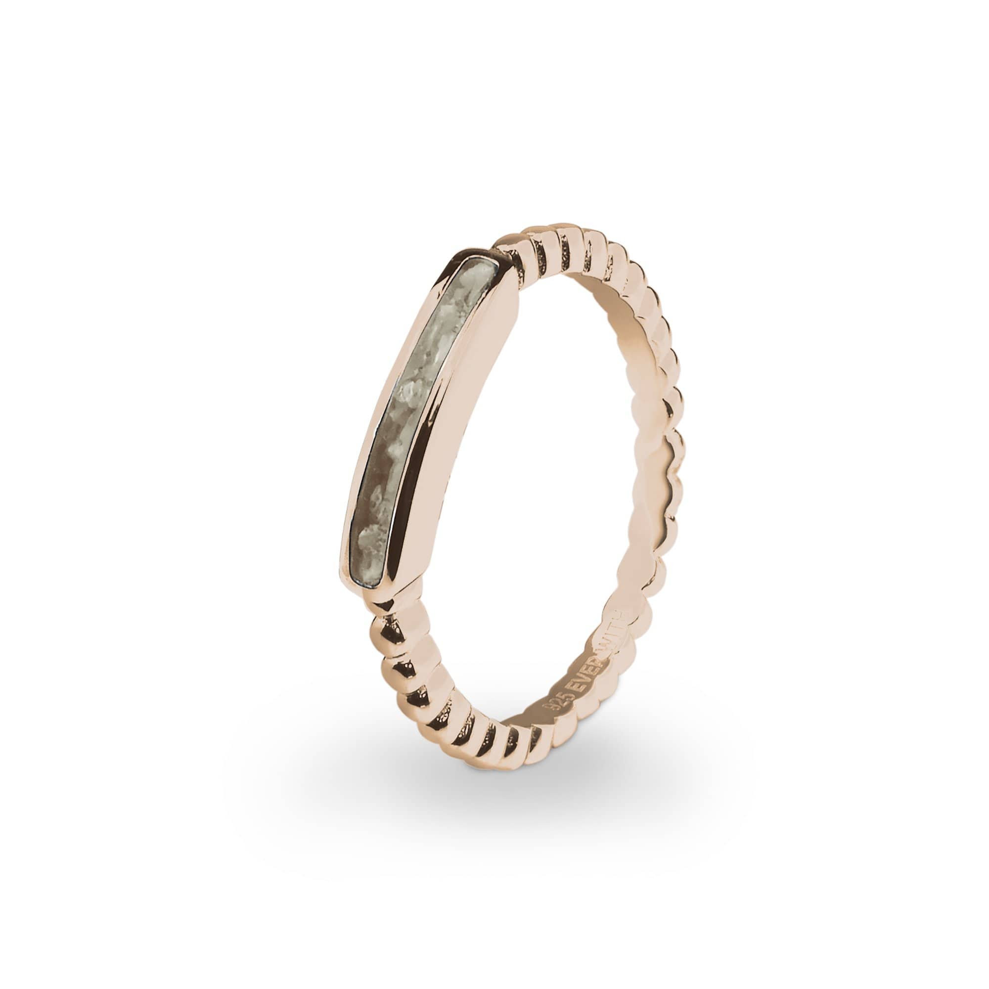 EverWith Ladies Channel Bubble Band Memorial Ashes Ring - 9k Rose Gold - Transparent