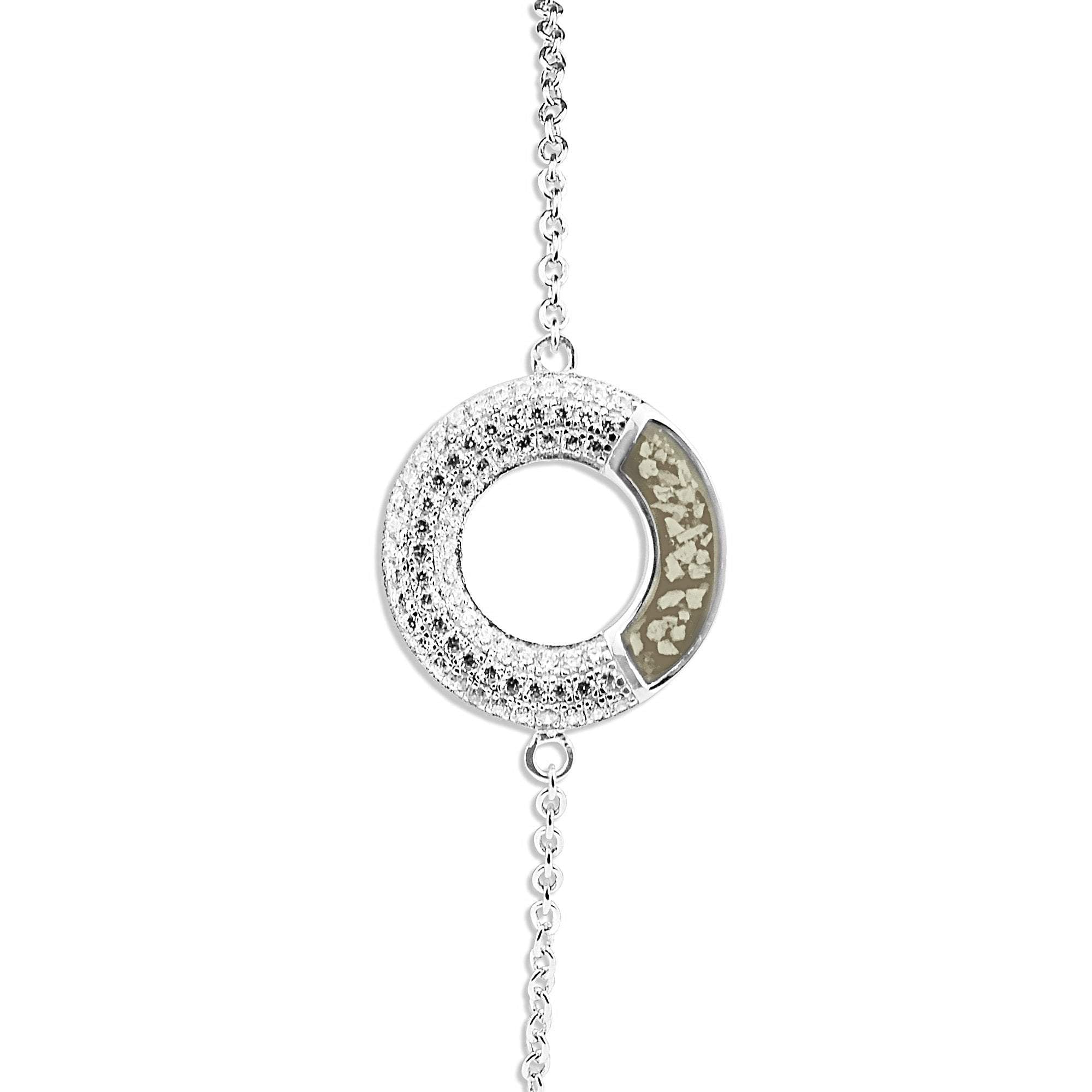 EverWith Ladies Eternal Memorial Ashes Bracelet with Fine Crystals - Sterling Silver - Transparent