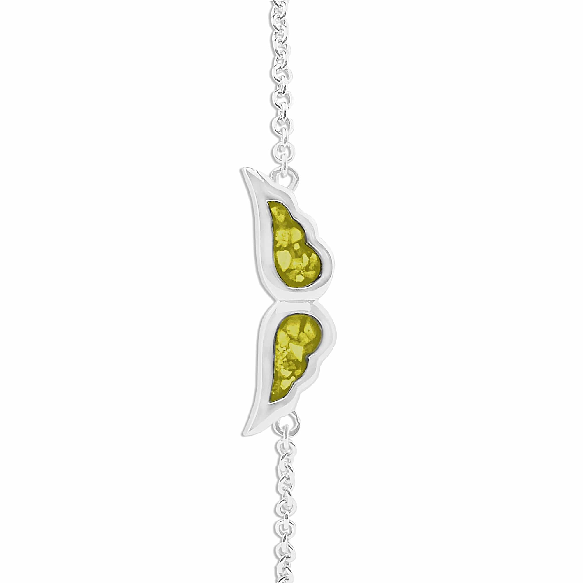EverWith Ladies Angel Wings Memorial Ashes Bracelet - Sterling Silver - Yellow