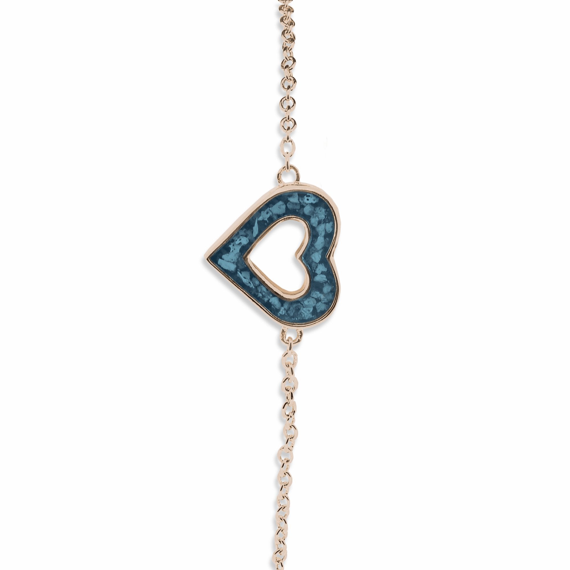 EverWith Ladies Adore Memorial Ashes Bracelet - 9k Rose Gold - Blue
