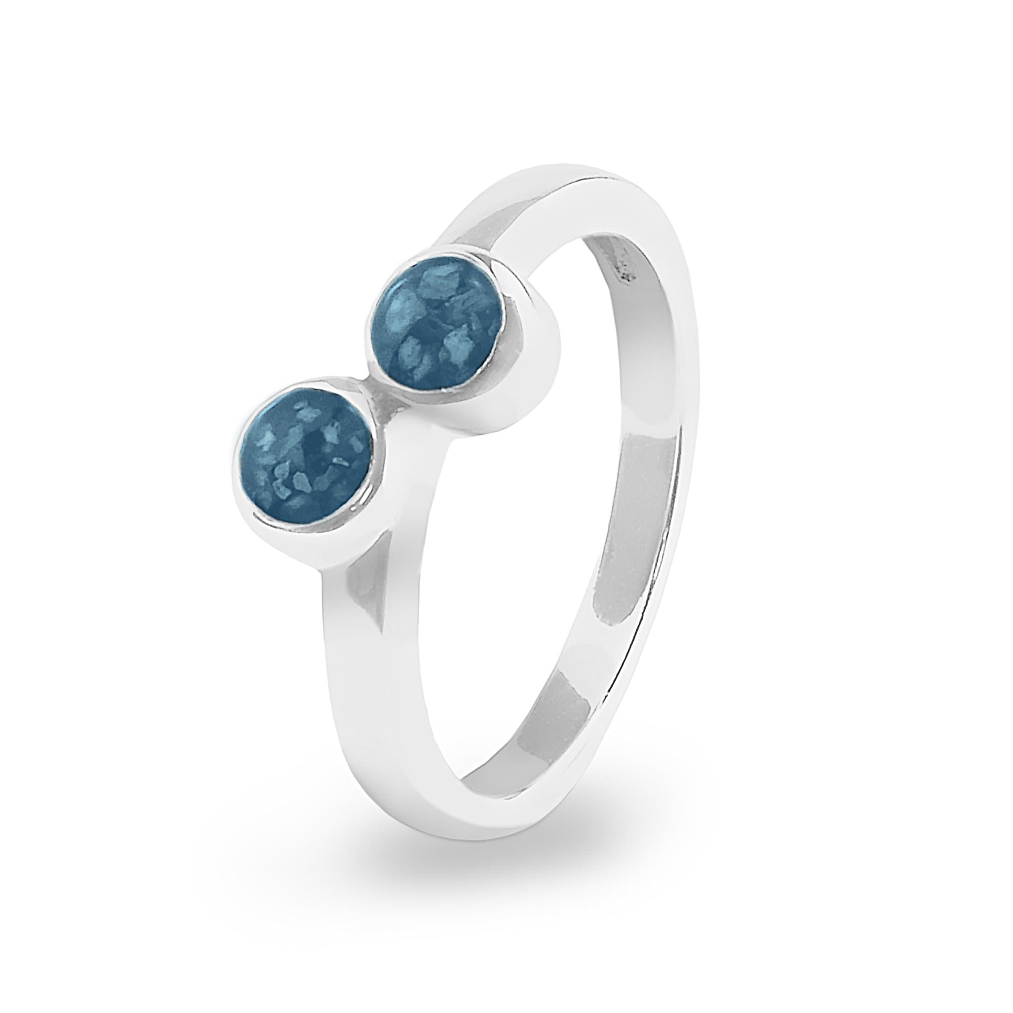 EverWith Ladies Inspire Memorial Ashes Ring - 9k White Gold - Blue