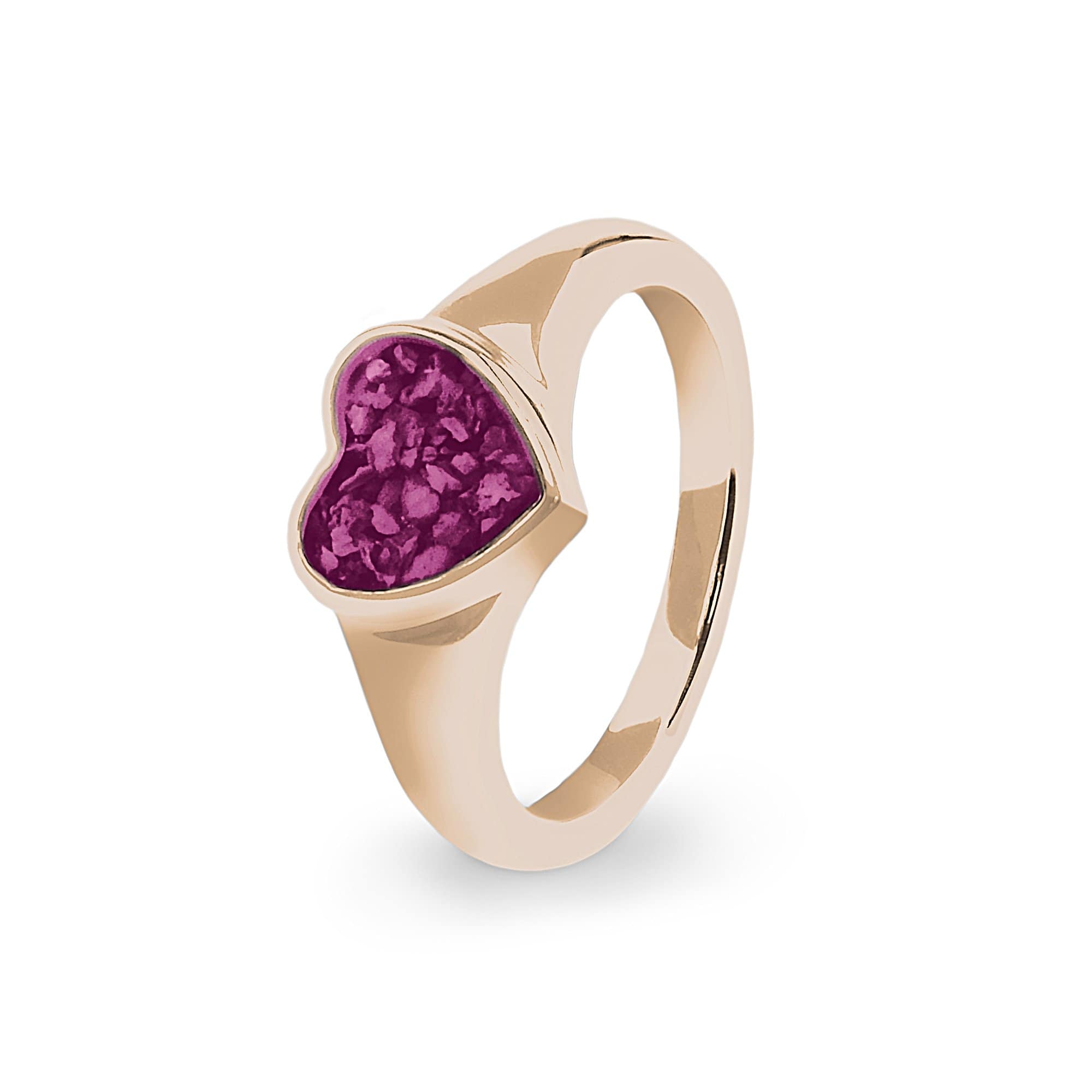 EverWith Ladies Dearest Memorial Ashes Ring - 9k Rose Gold - Violet