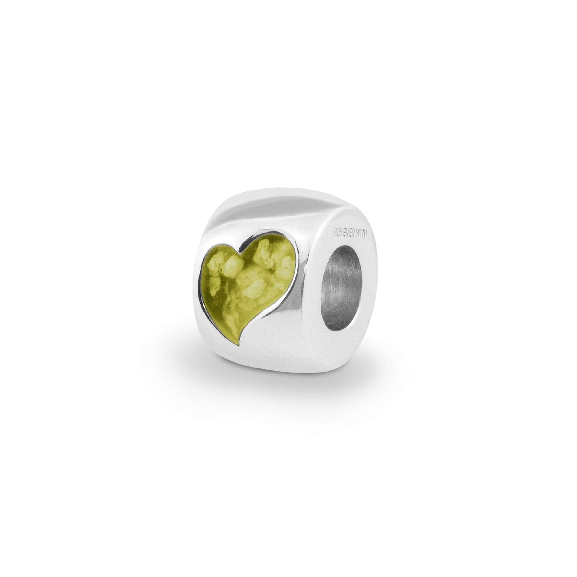 EverWith Cherish Memorial Ashes Charm Bead with Fine Crystals - Sterling Silver - Yellow