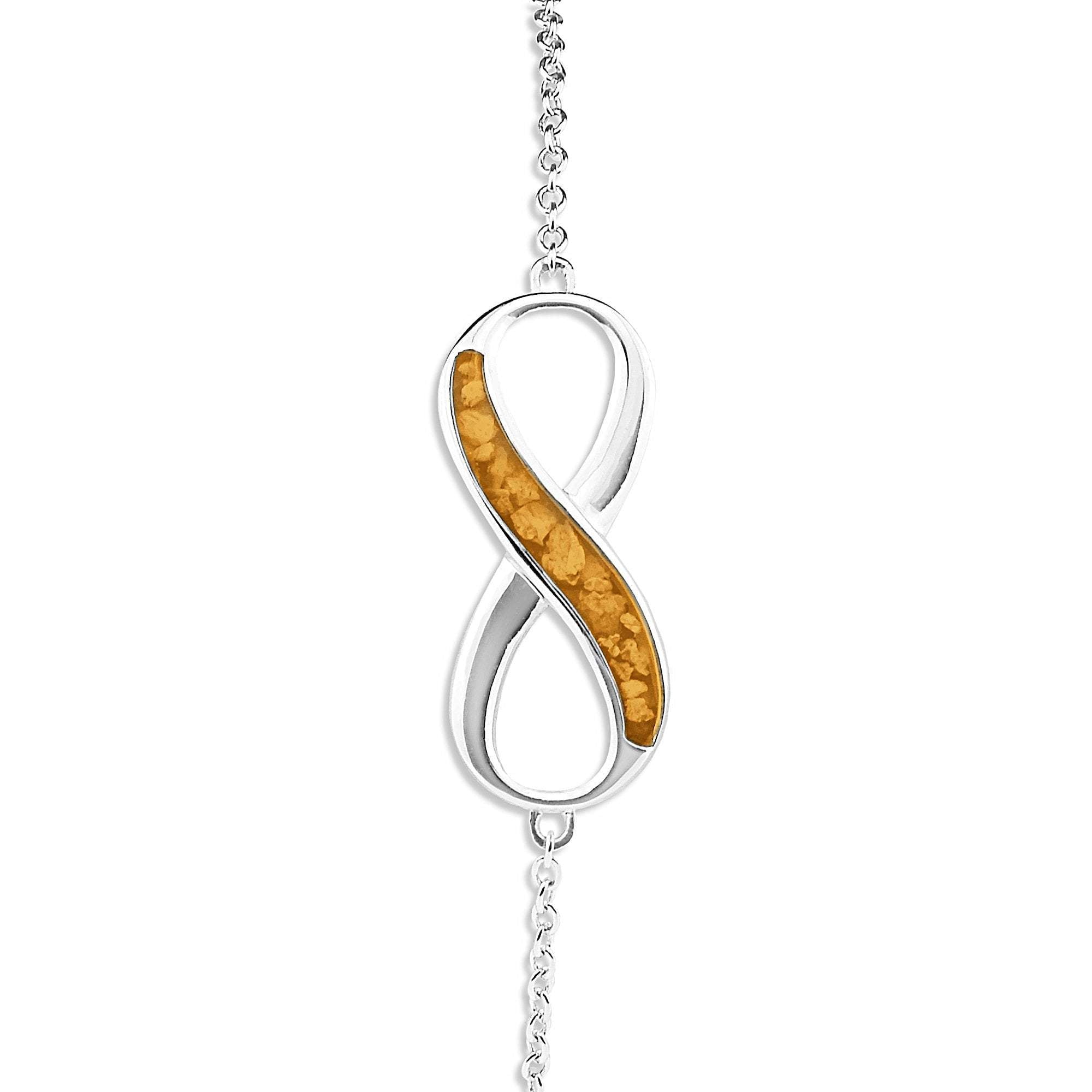 EverWith Ladies Infinity Memorial Ashes Bracelet - Sterling Silver - Orange