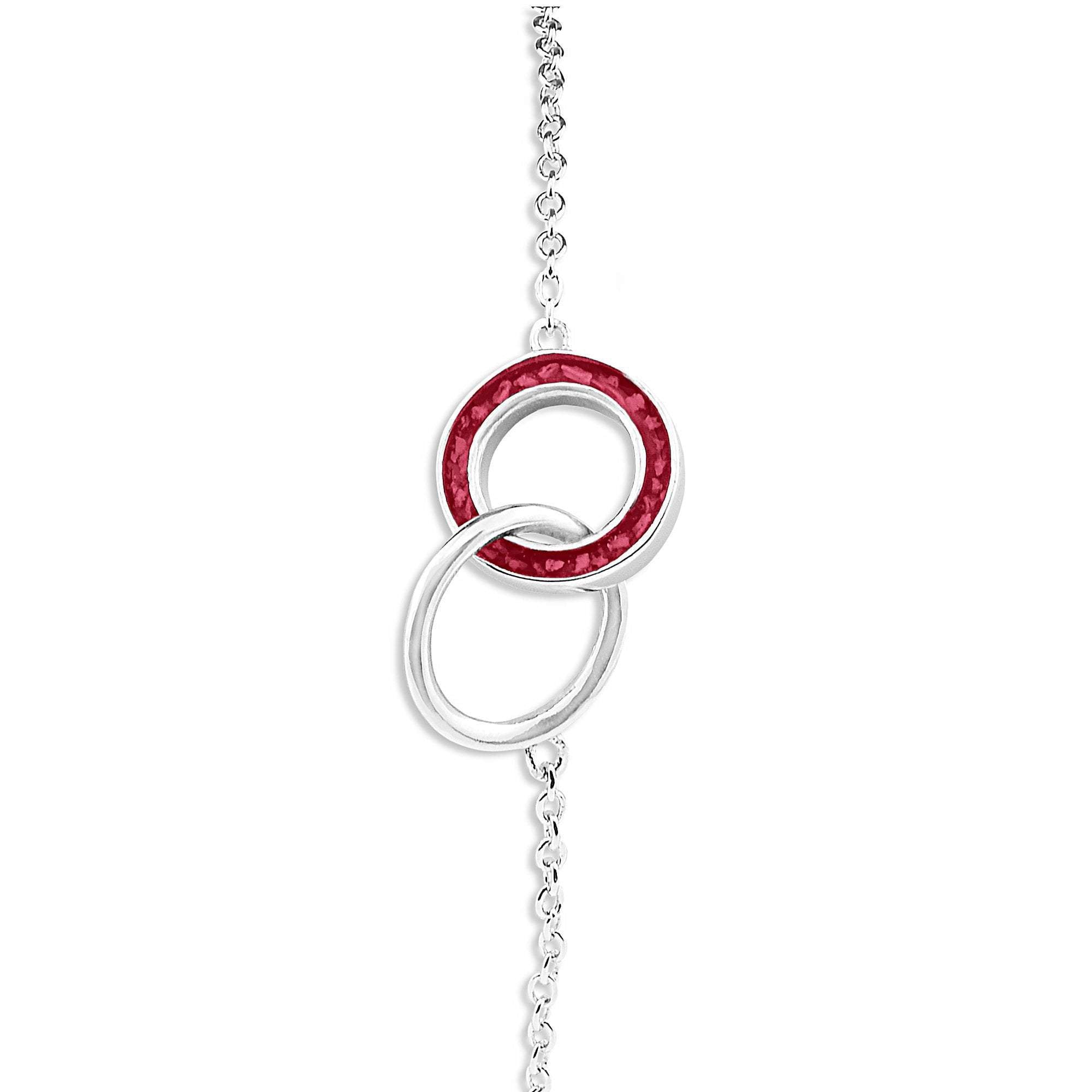 EverWith Ladies Unison Memorial Ashes Bracelet - Sterling Silver - Red
