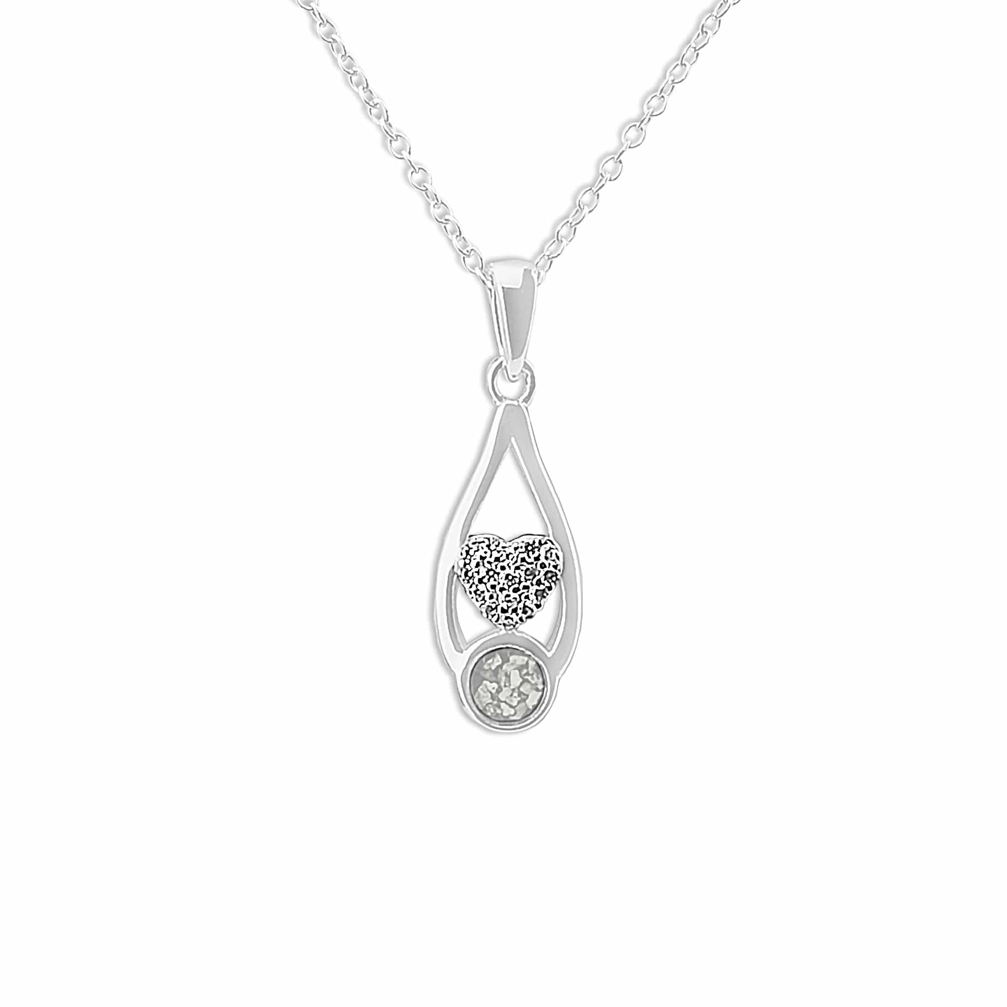 EverWith Ladies Protect Memorial Ashes Pendant with Fine Crystals - Sterling Silver - White
