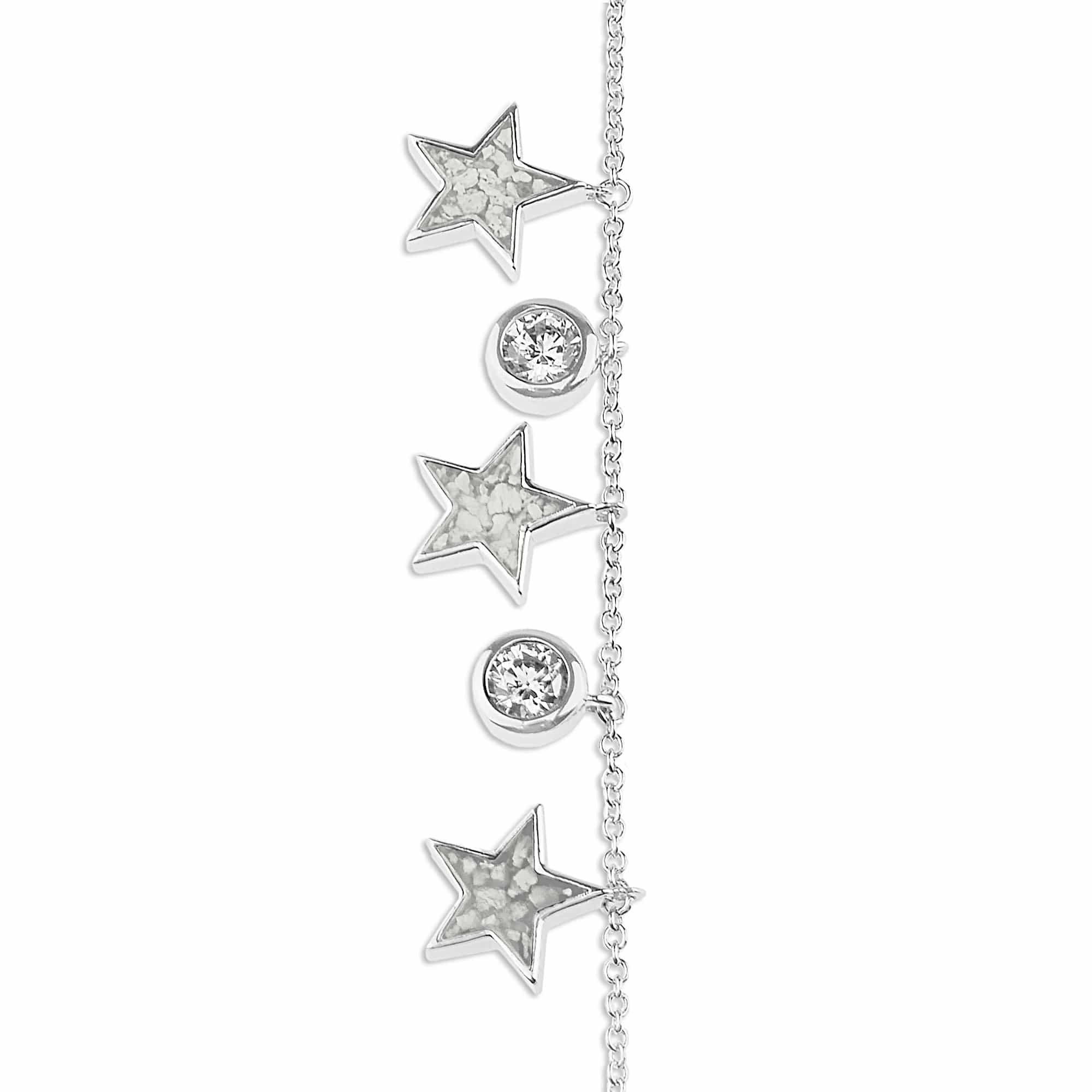 EverWith Ladies Galaxy Memorial Ashes Bracelet with Fine Crystals - Sterling Silver - White