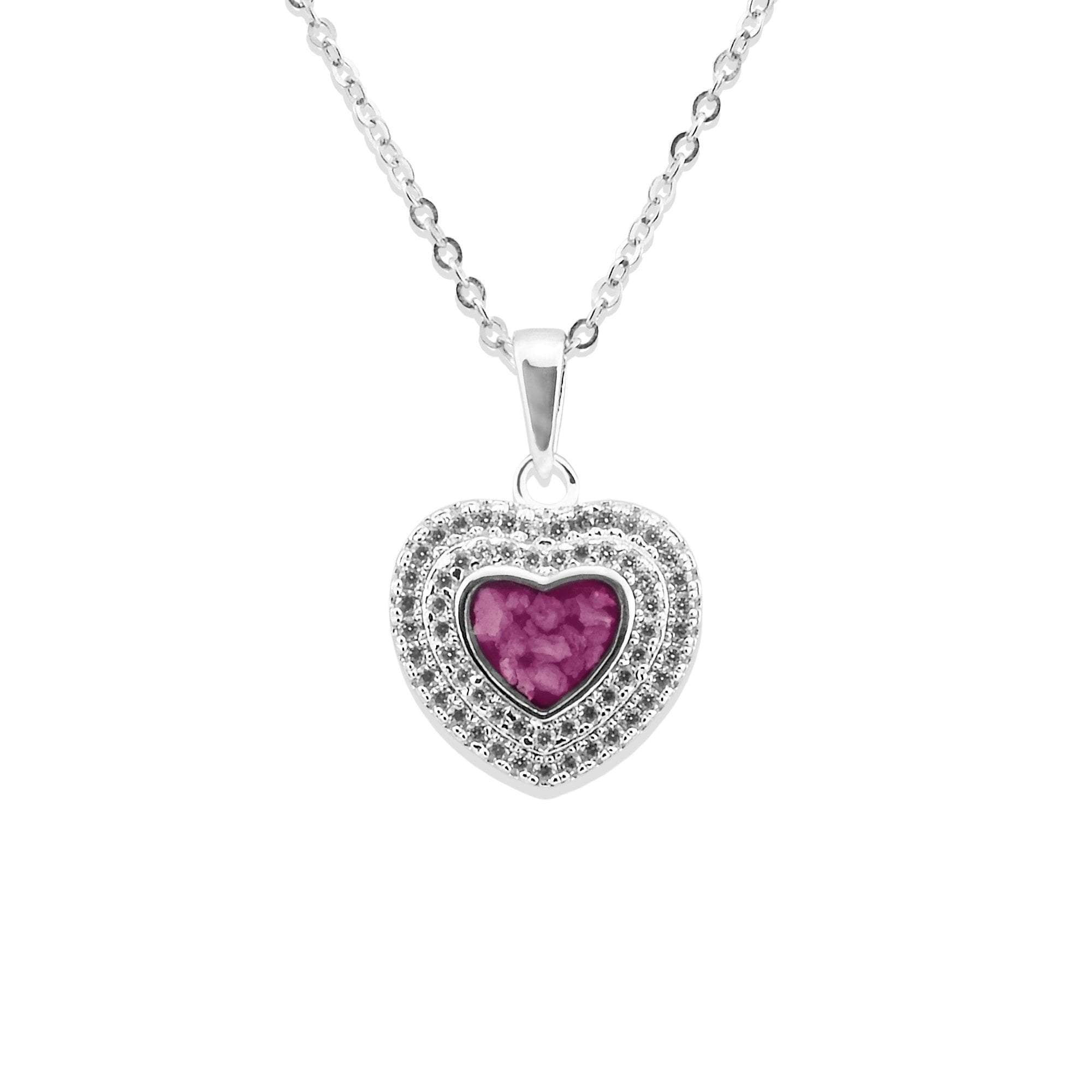 EverWith Ladies Cherish Memorial Ashes Pendant with Fine Crystals - Sterling Silver - Violet
