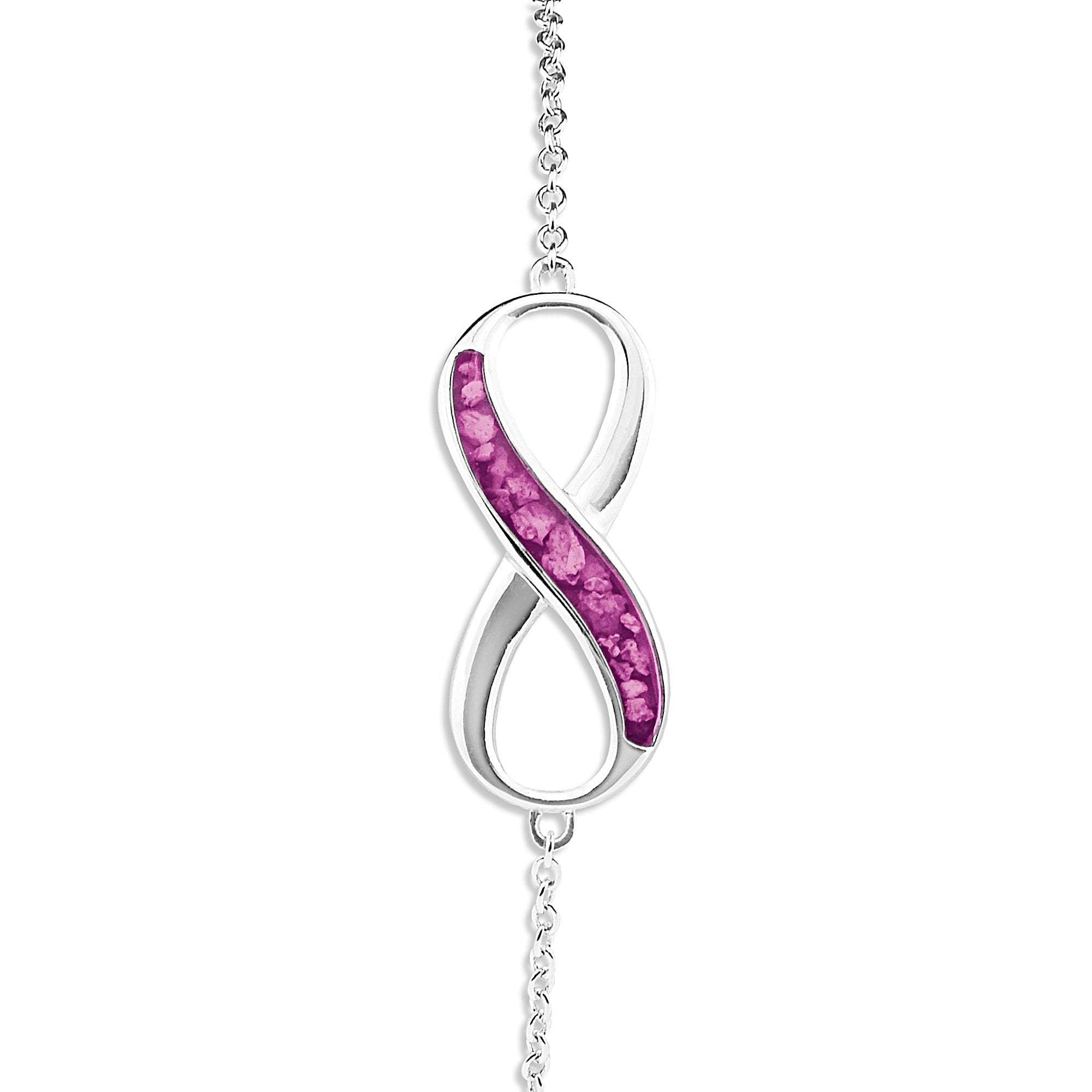 EverWith Ladies Infinity Memorial Ashes Bracelet - Sterling Silver - Pink