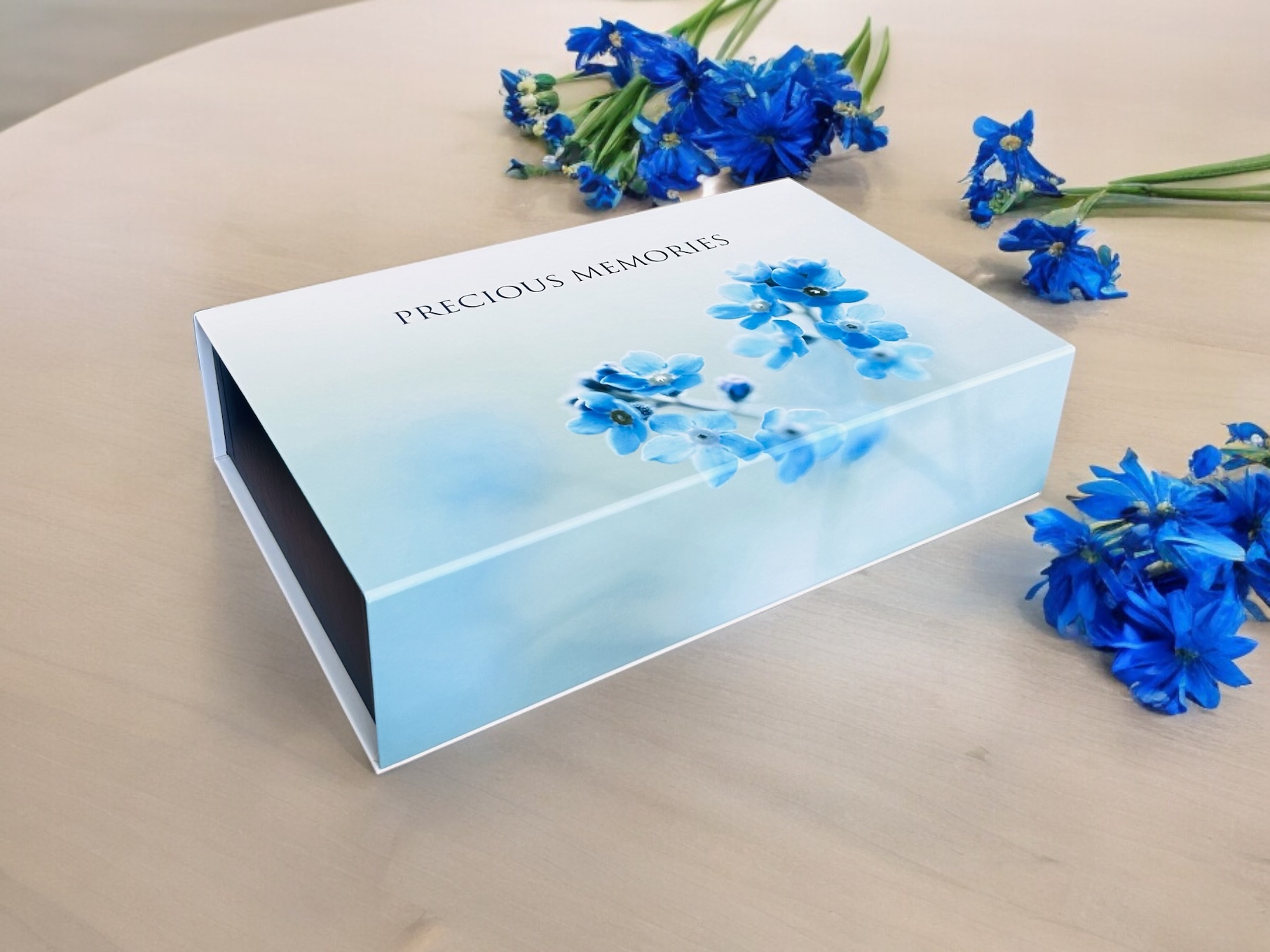 Opuluxe Memory Box - Blue Forget Me Not