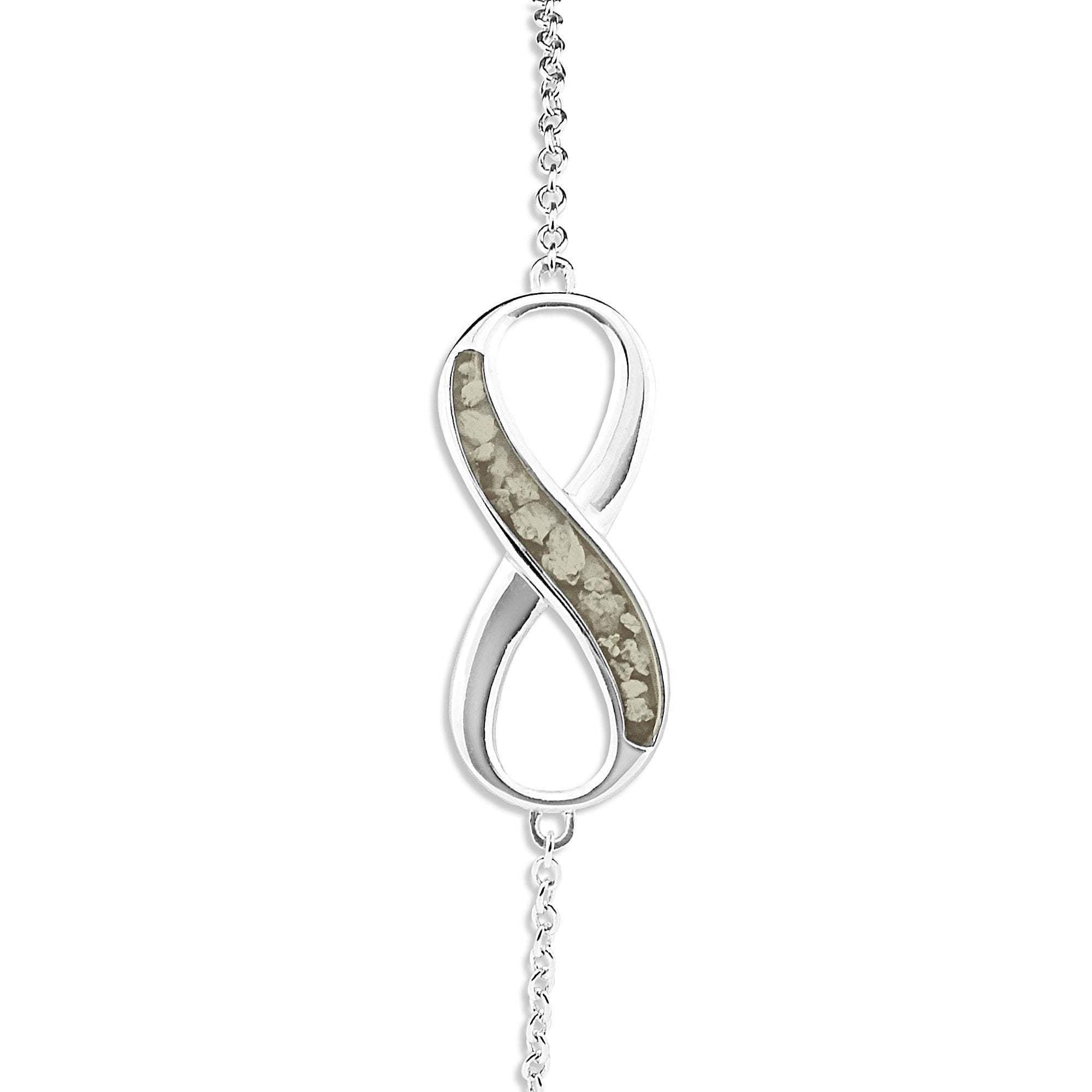 EverWith Ladies Infinity Memorial Ashes Bracelet - Sterling Silver - Transparent