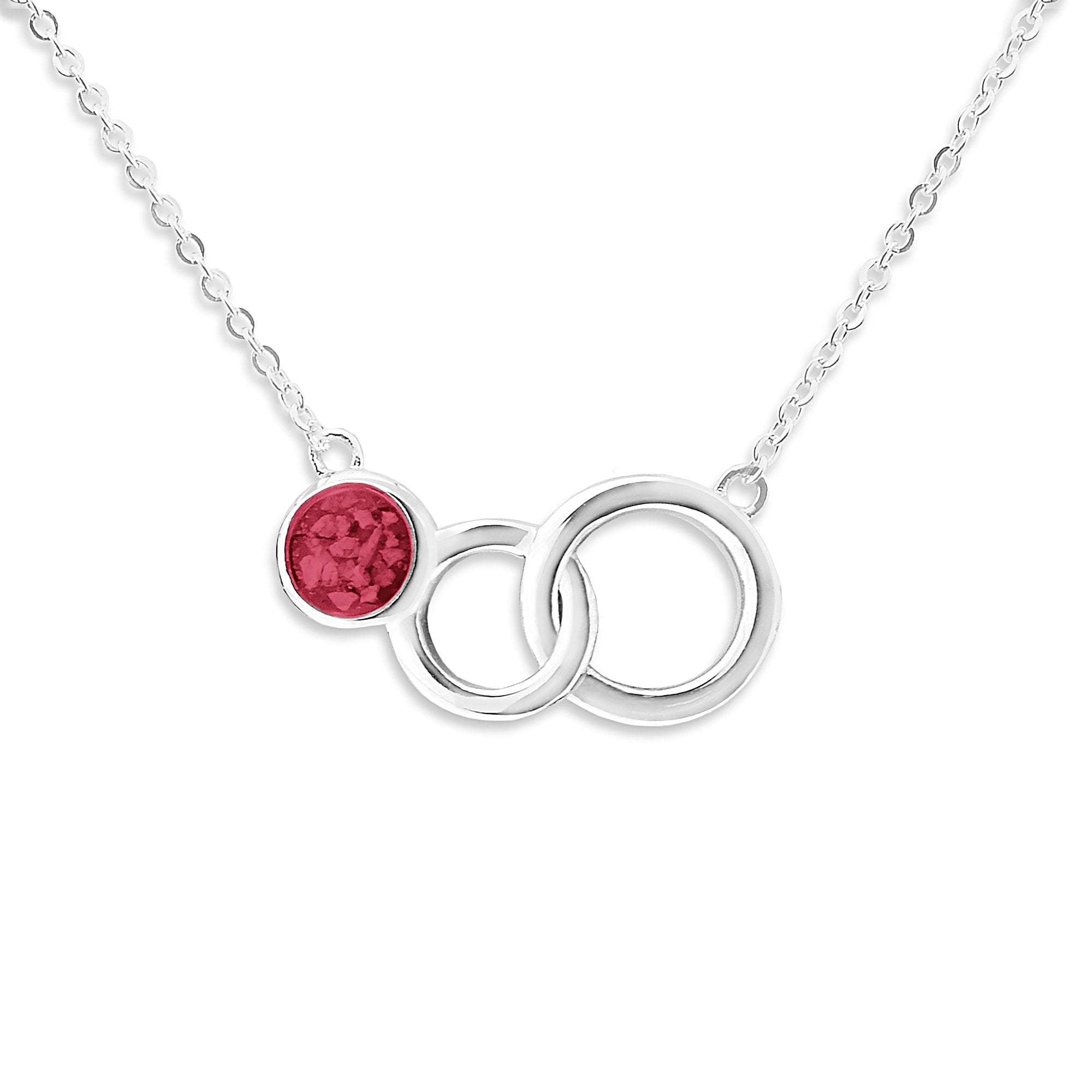 EverWith Ladies Praise Memorial Ashes Necklace - Sterling Silver - Red