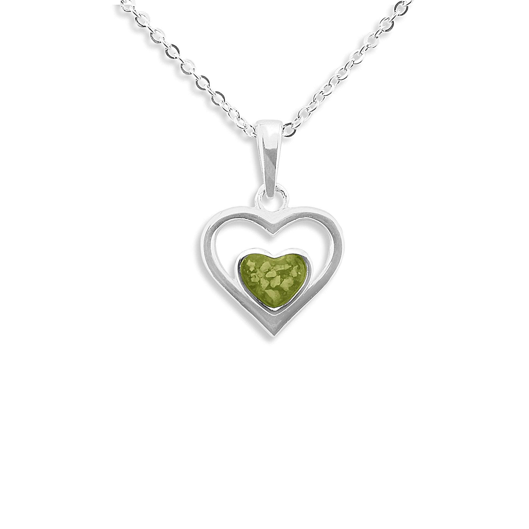 EverWith Ladies Comfort Memorial Ashes Pendant - Sterling Silver - Green