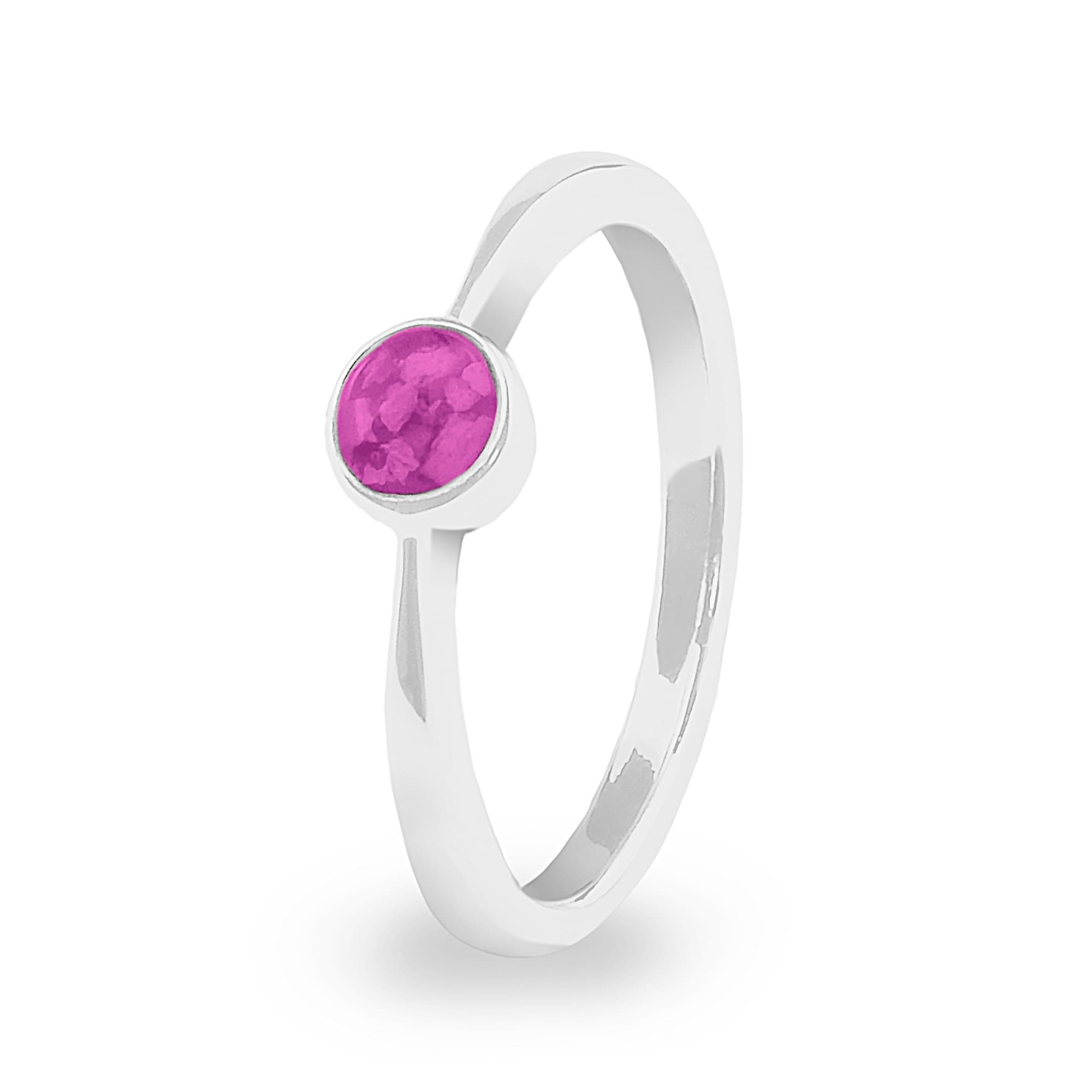 EverWith Ladies Bijou Memorial Ashes Ring - Sterling Silver - Pink