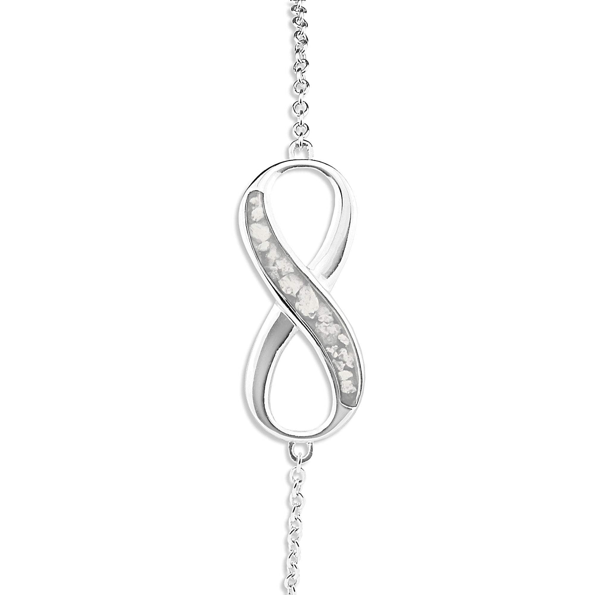 EverWith Ladies Infinity Memorial Ashes Bracelet - Sterling Silver - White