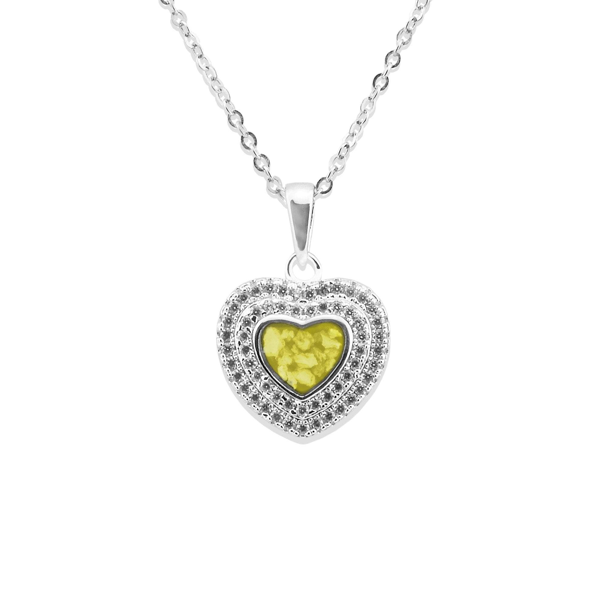 EverWith Ladies Cherish Memorial Ashes Pendant with Fine Crystals - Sterling Silver - Yellow