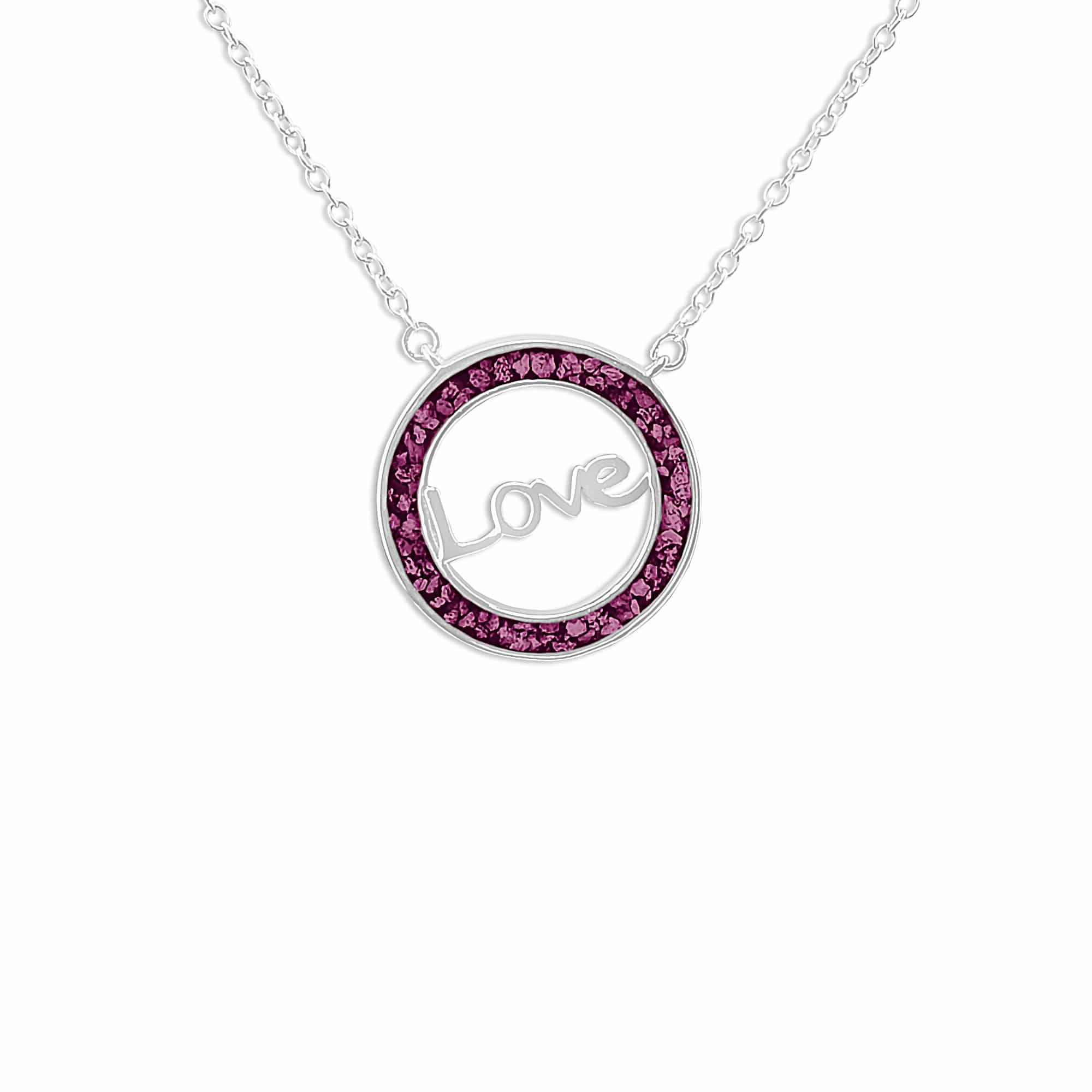 EverWith Ladies Love Memorial Ashes Necklace - Sterling Silver - Violet