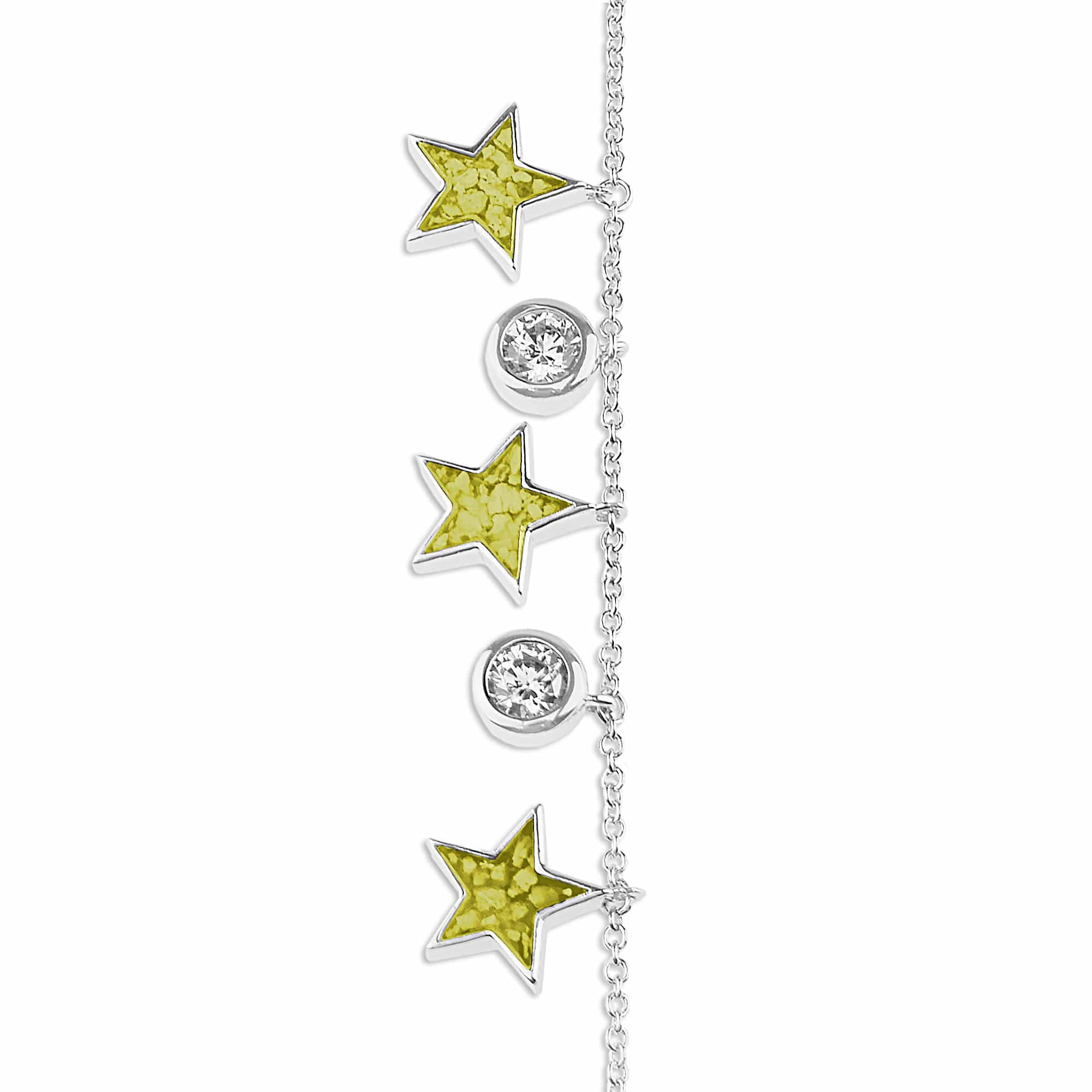 EverWith Ladies Galaxy Memorial Ashes Bracelet with Fine Crystals - Sterling Silver - Yellow