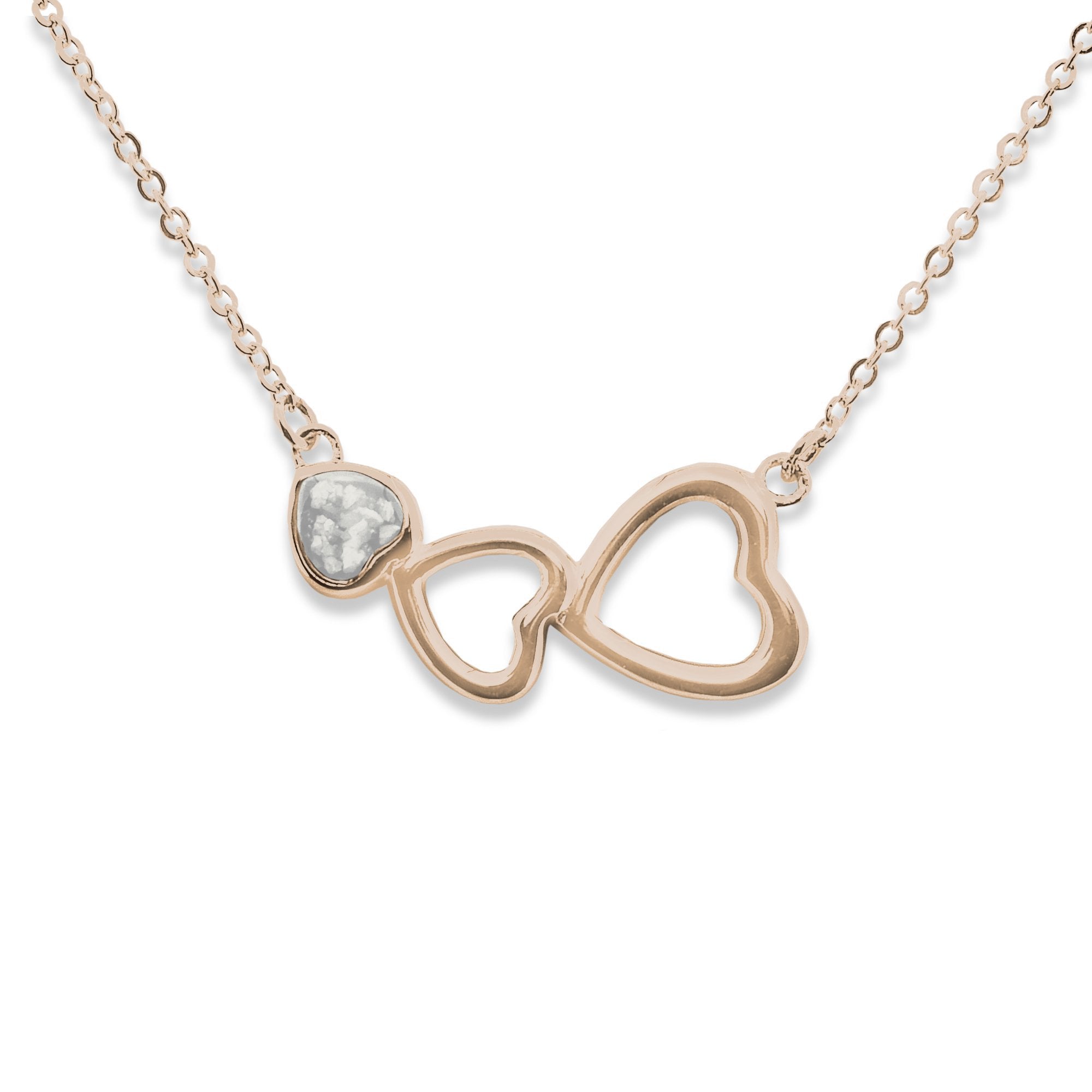 EverWith Ladies Adore Memorial Ashes Necklace - 9k Rose Gold - White
