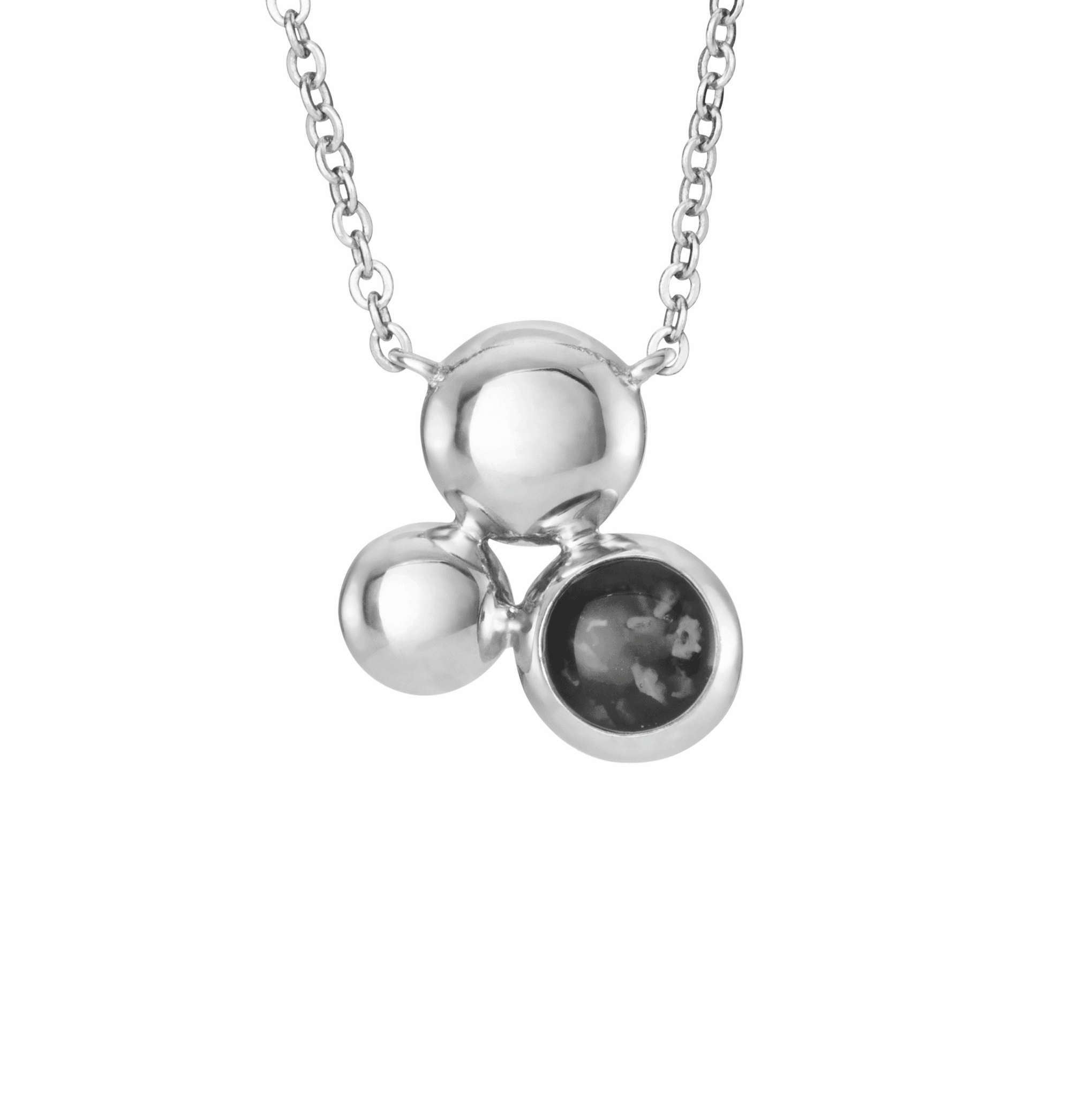 EverWith Ladies Rondure Array Memorial Ashes Necklace - Sterling Silver - Black