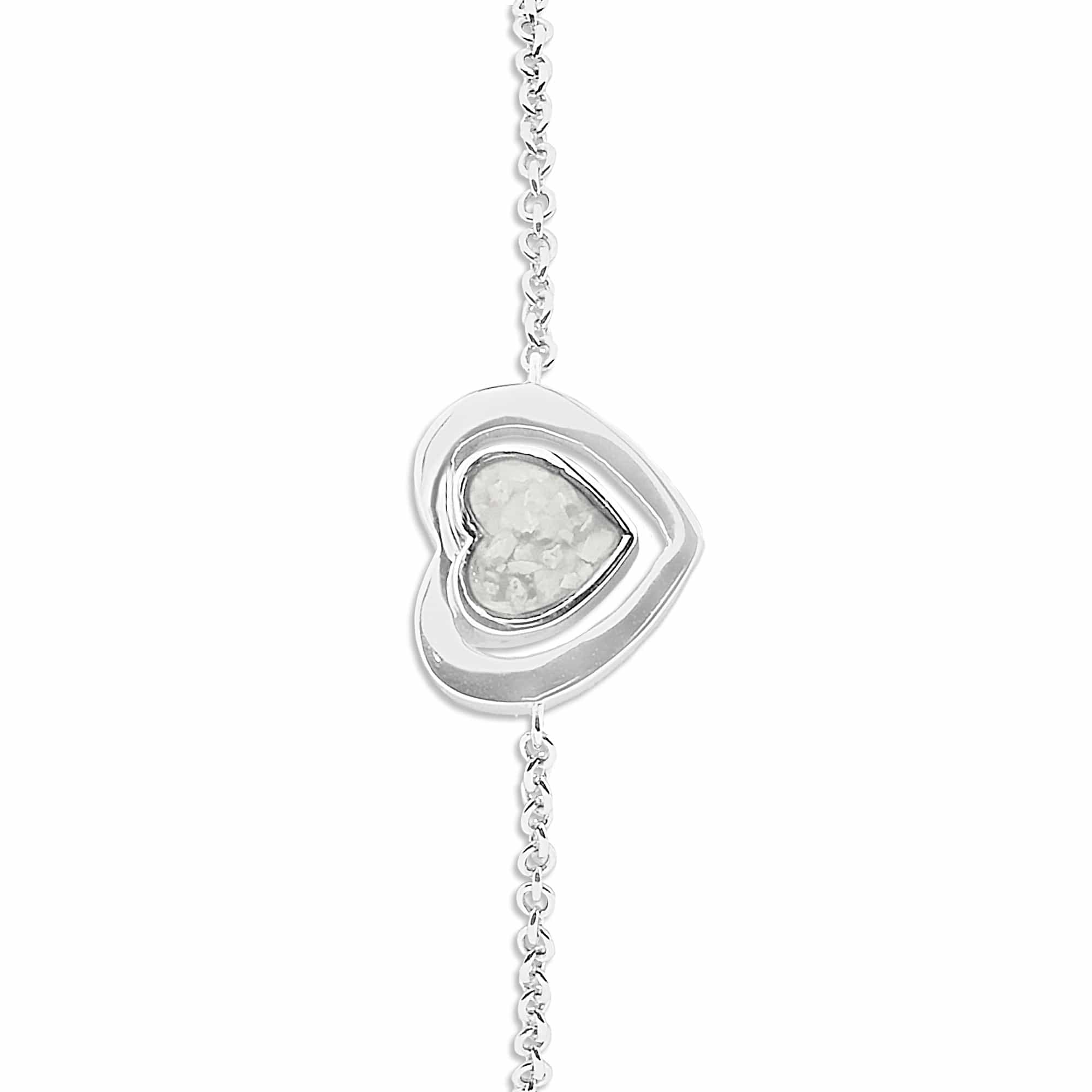 EverWith Ladies Valentine Memorial Ashes Bracelet - Sterling Silver - White