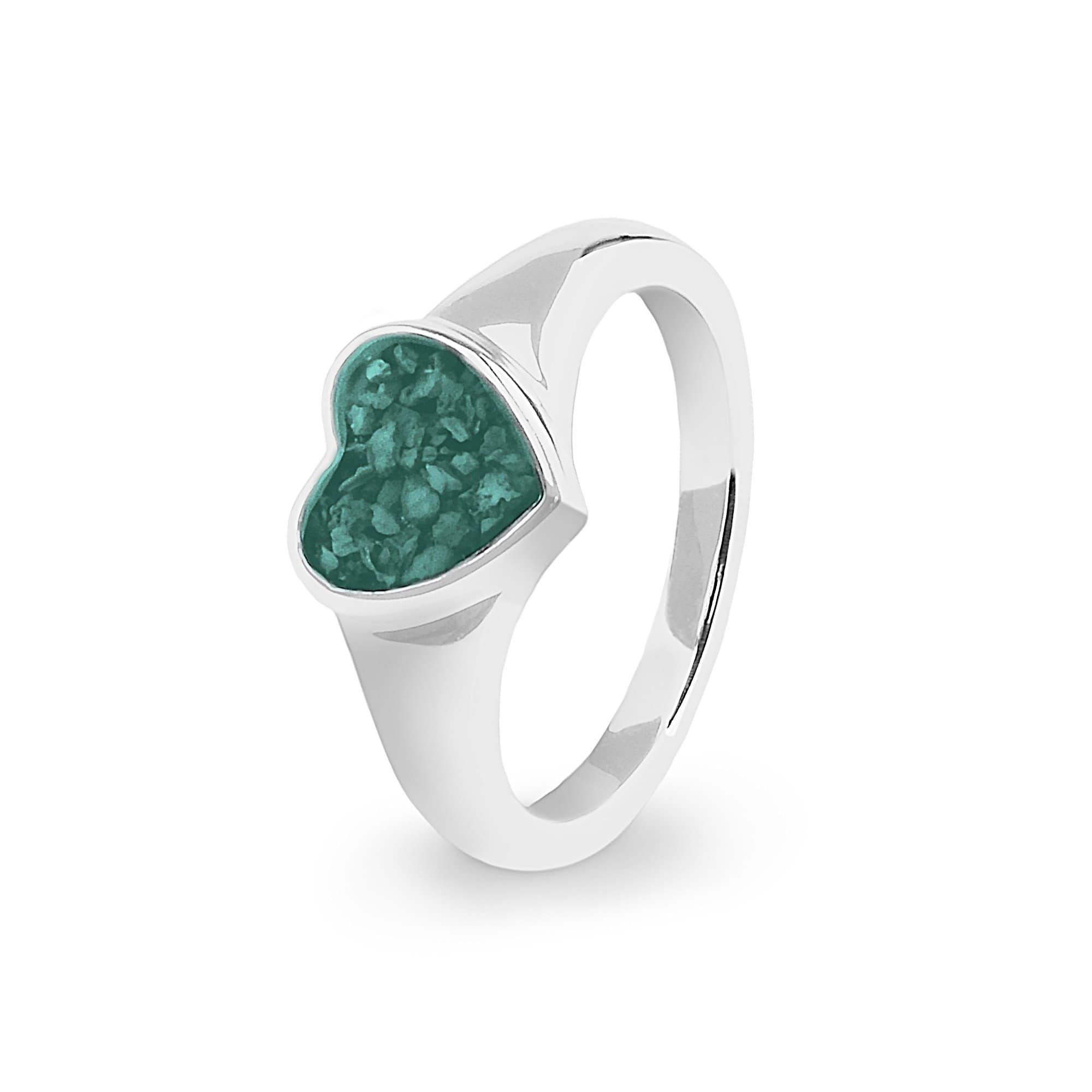 EverWith Ladies Dearest Memorial Ashes Ring - 9k White Gold - Aqua