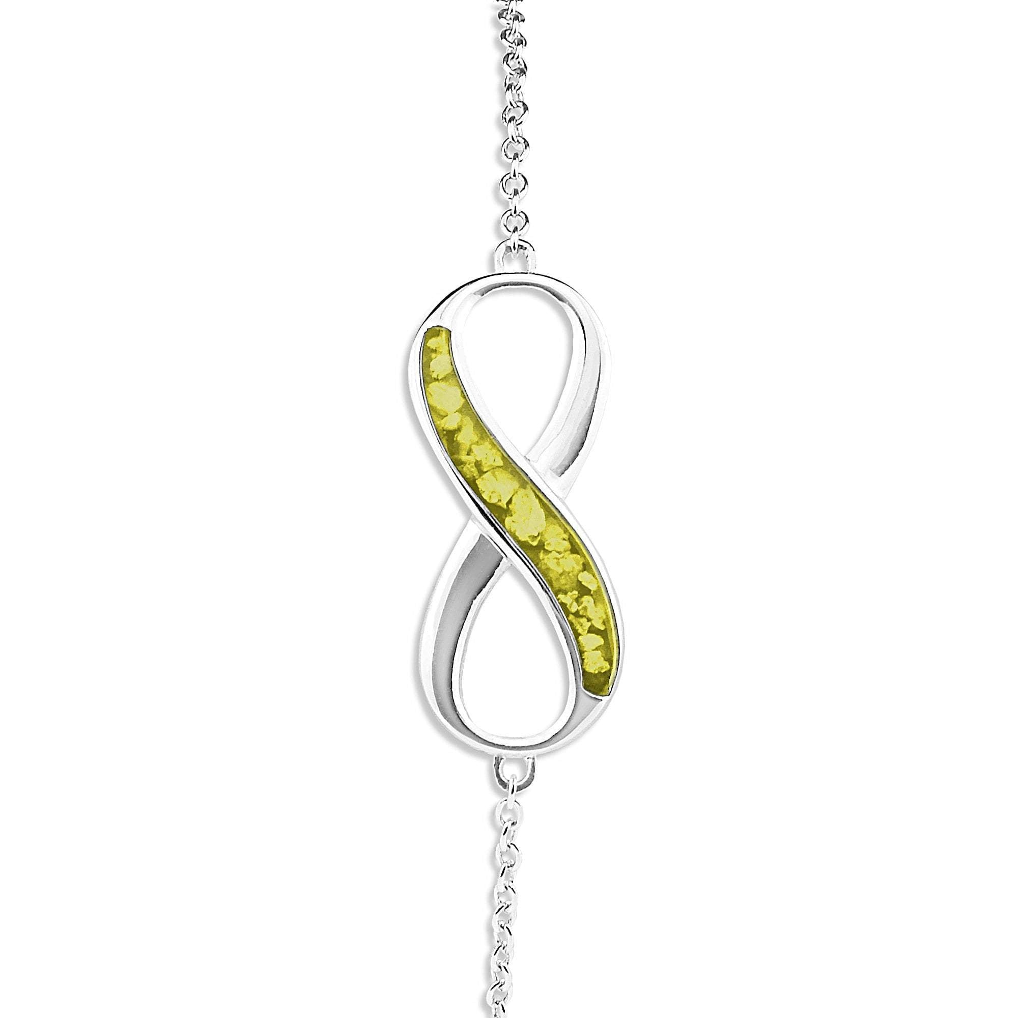 EverWith Ladies Infinity Memorial Ashes Bracelet - Sterling Silver - Yellow