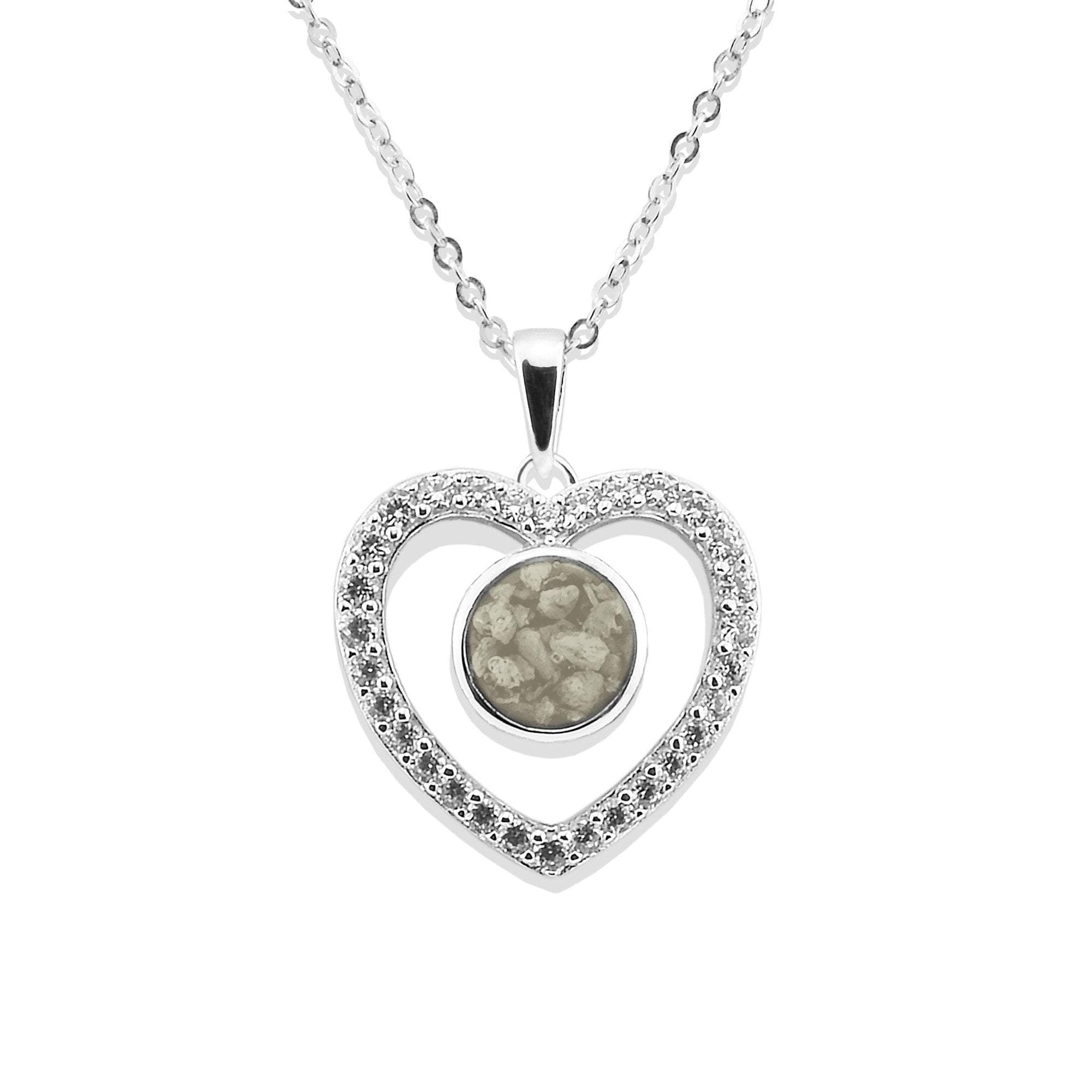 EverWith Ladies Forever Memorial Ashes Pendant with Fine Crystals - Sterling Silver - Transparent