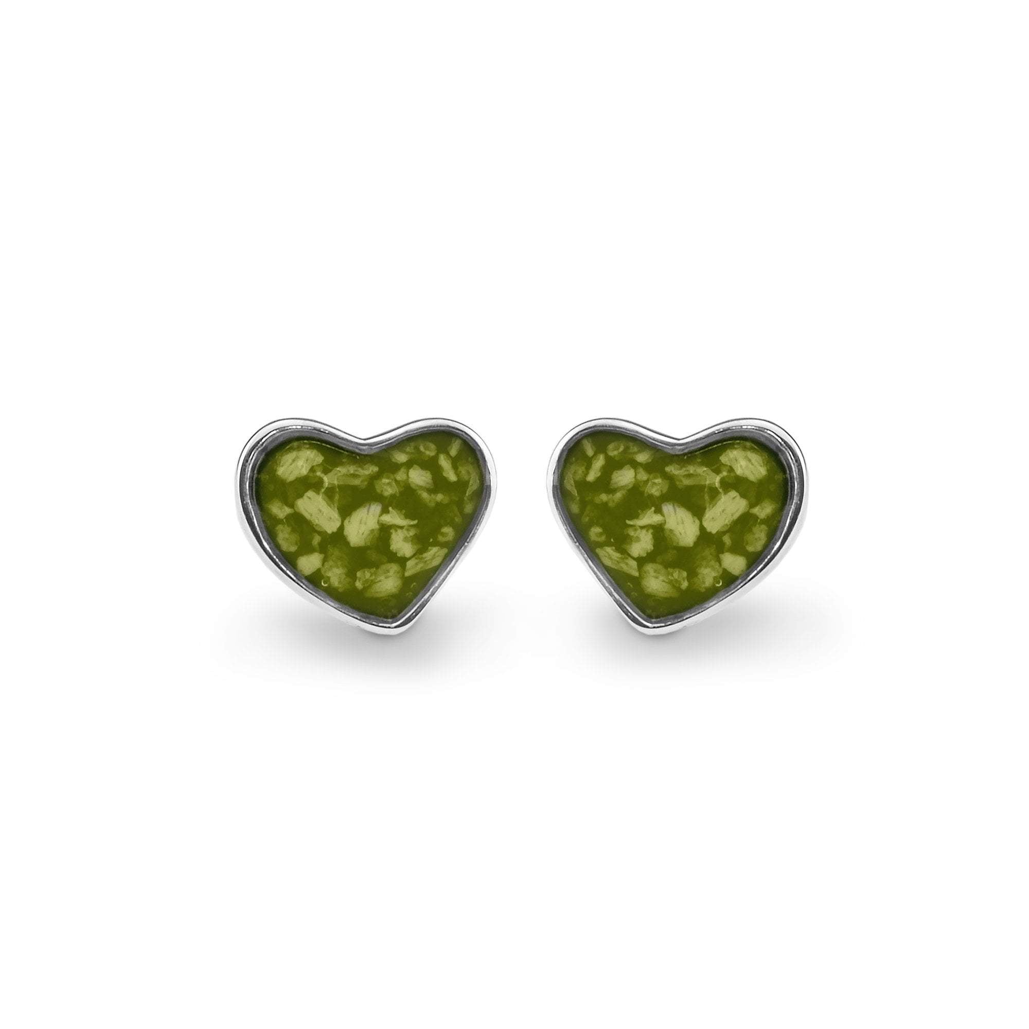 EverWith Cherish Memorial Ashes Earrings - Sterling Silver - Green