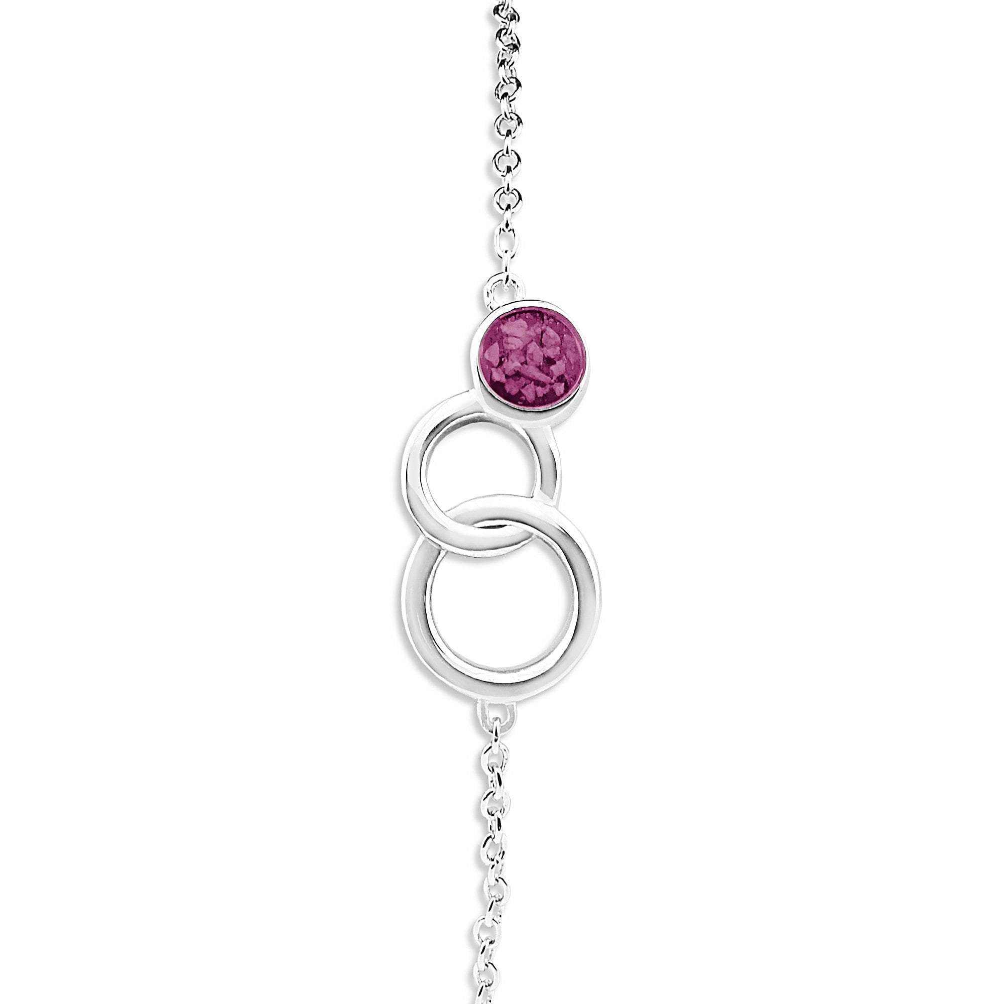 EverWith Ladies Praise Memorial Ashes Bracelet - Sterling Silver - Violet