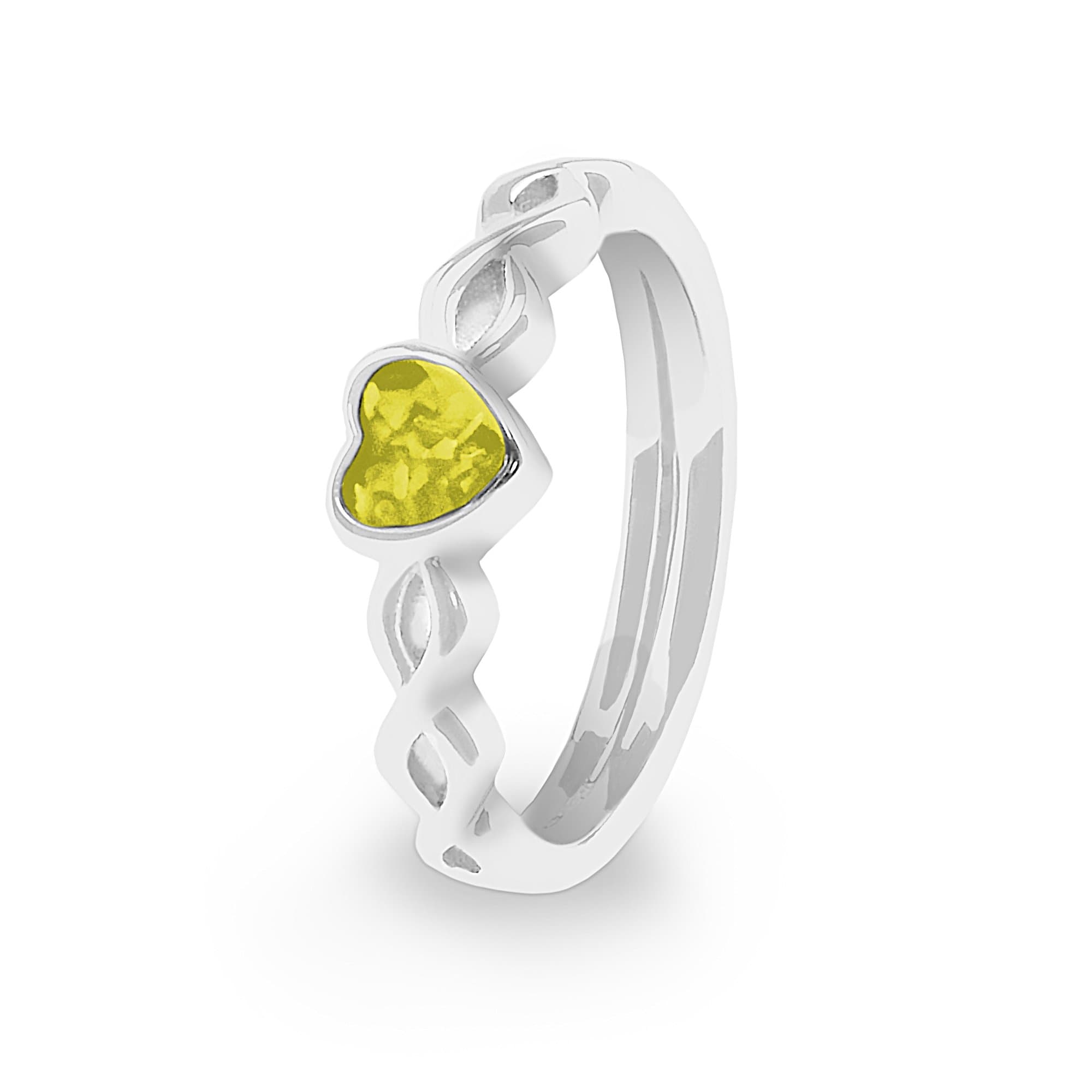 EverWith Ladies Beau Memorial Ashes Ring - Sterling Silver - Yellow