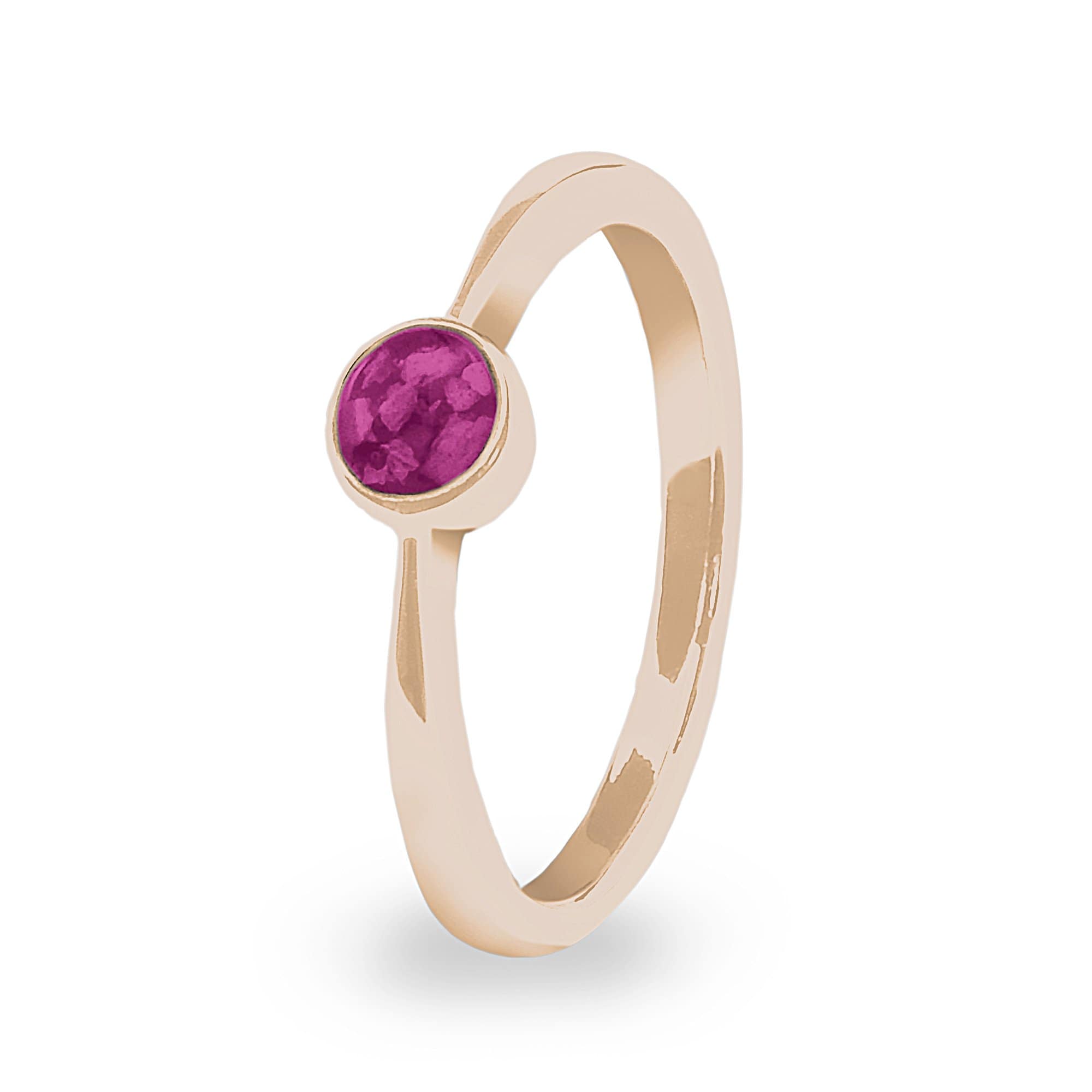 EverWith Ladies Bijou Memorial Ashes Ring - 9k Rose Gold - Violet