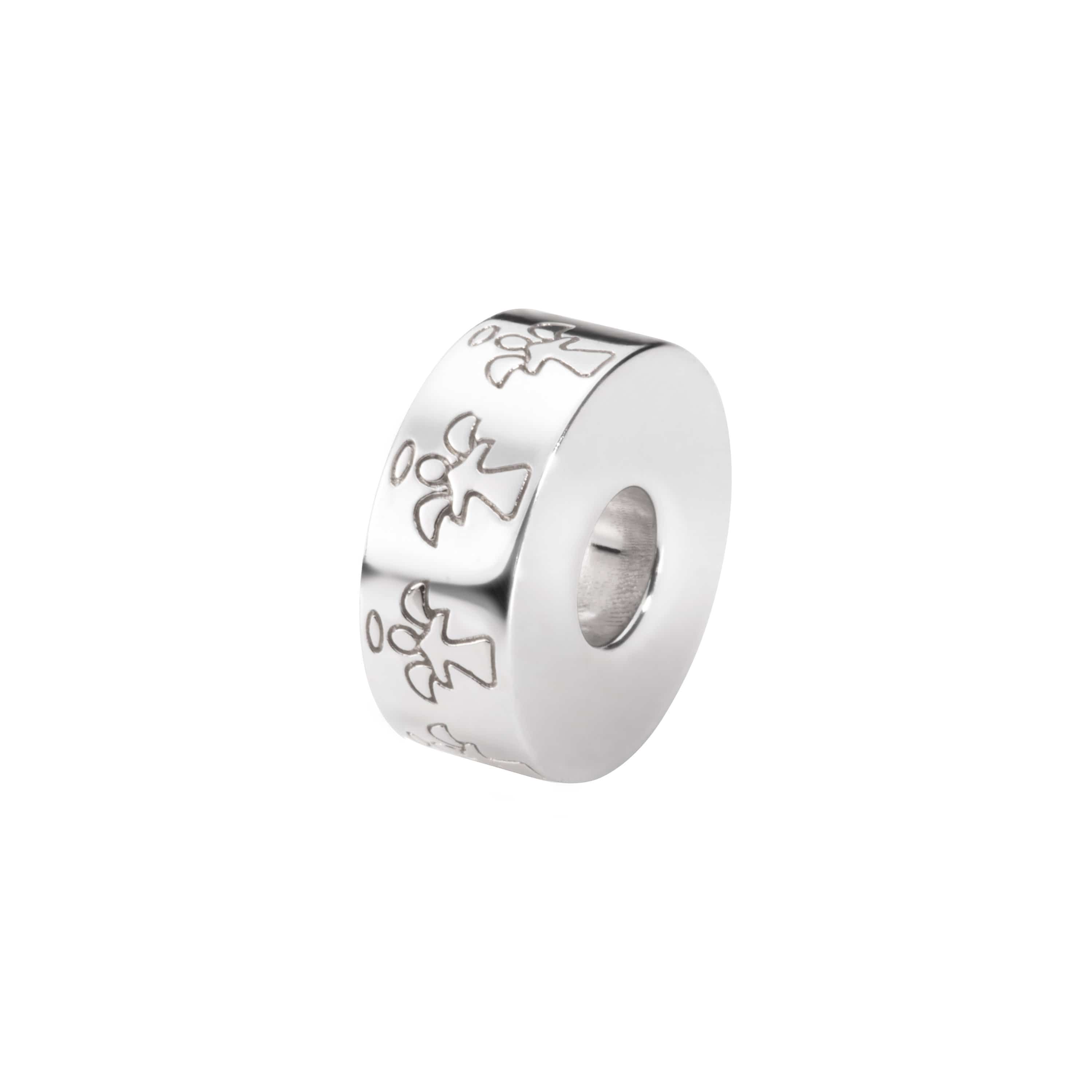 EW-SFC-1206 - EverWith Self-fill Round Angel Memorial Ashes Charm Bead - Gold