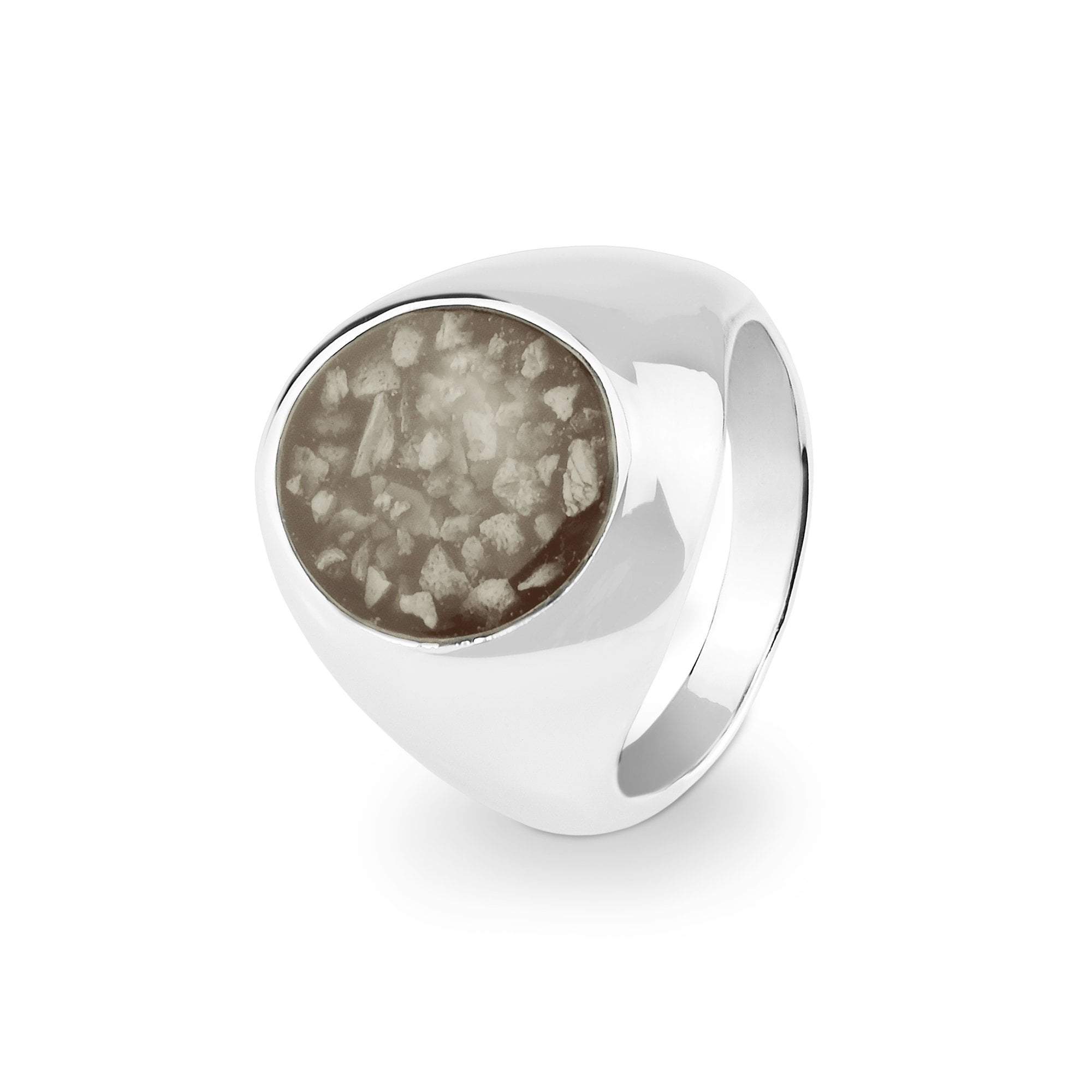 EverWith Gents Signet Memorial Ashes Ring - 9k White Gold - Transparent