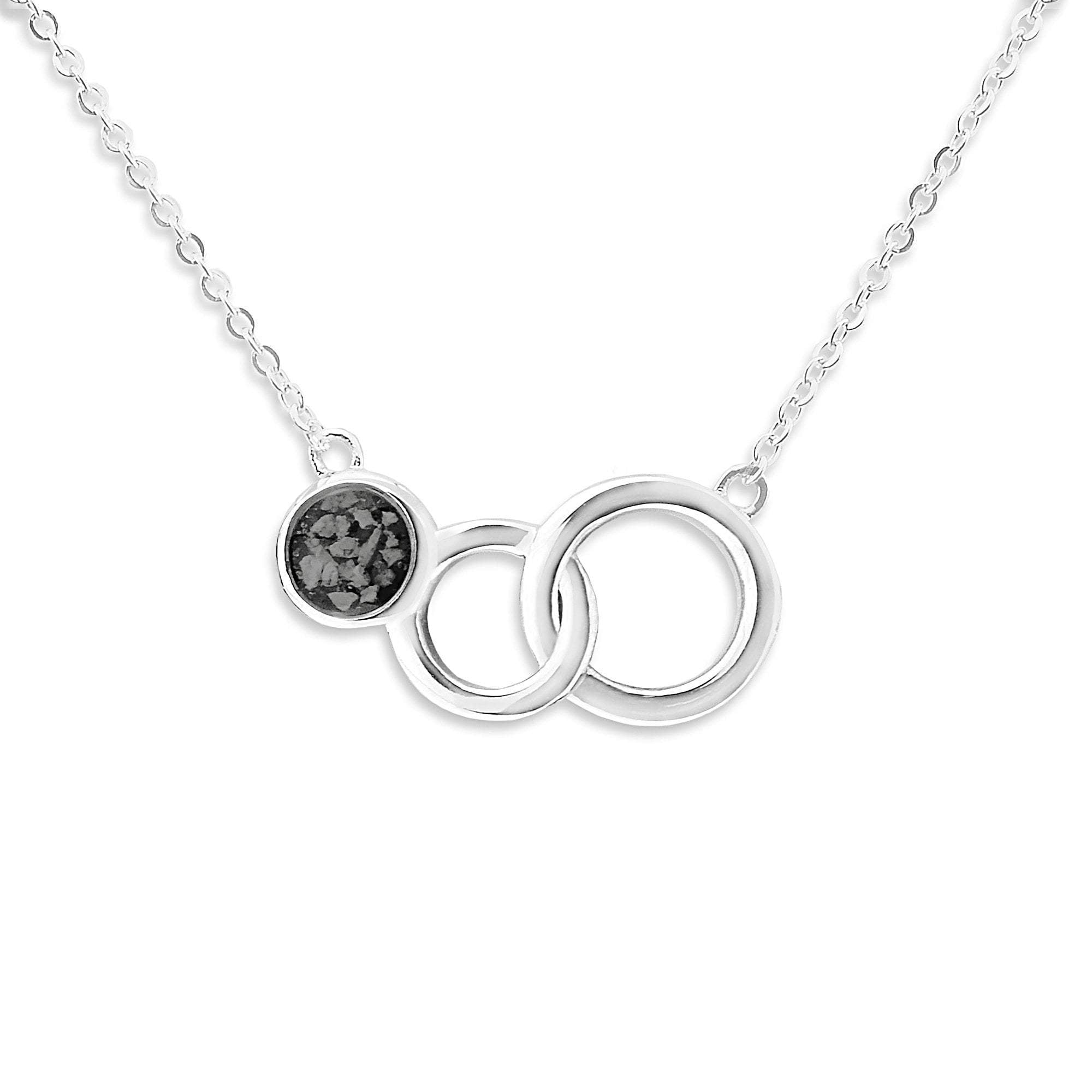 EverWith Ladies Praise Memorial Ashes Necklace - Sterling Silver - Black