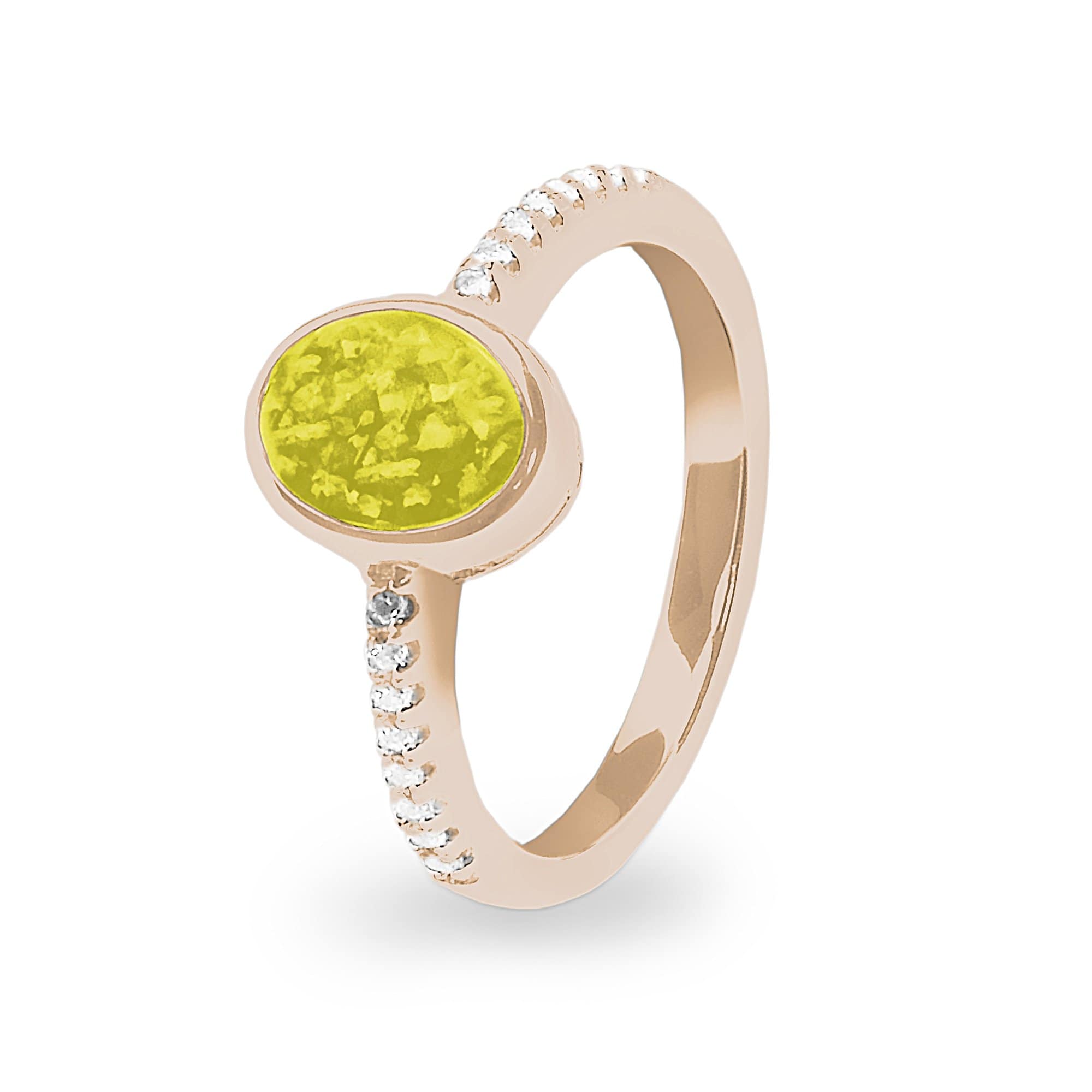 EverWith Ladies Guard Memorial Ashes Ring - 9k Rose Gold - Yellow